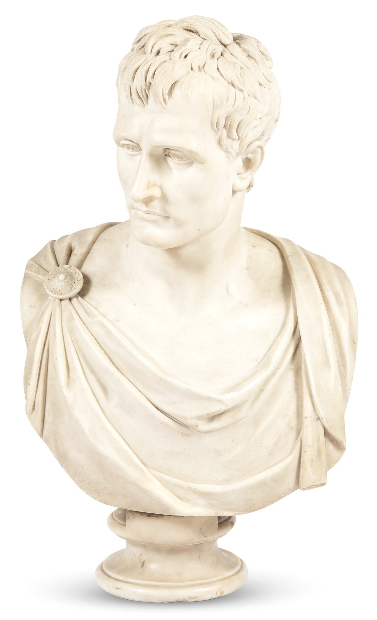Lot image - Carrara Marble Bust of Napoleon Bonaparte in Classical Robes