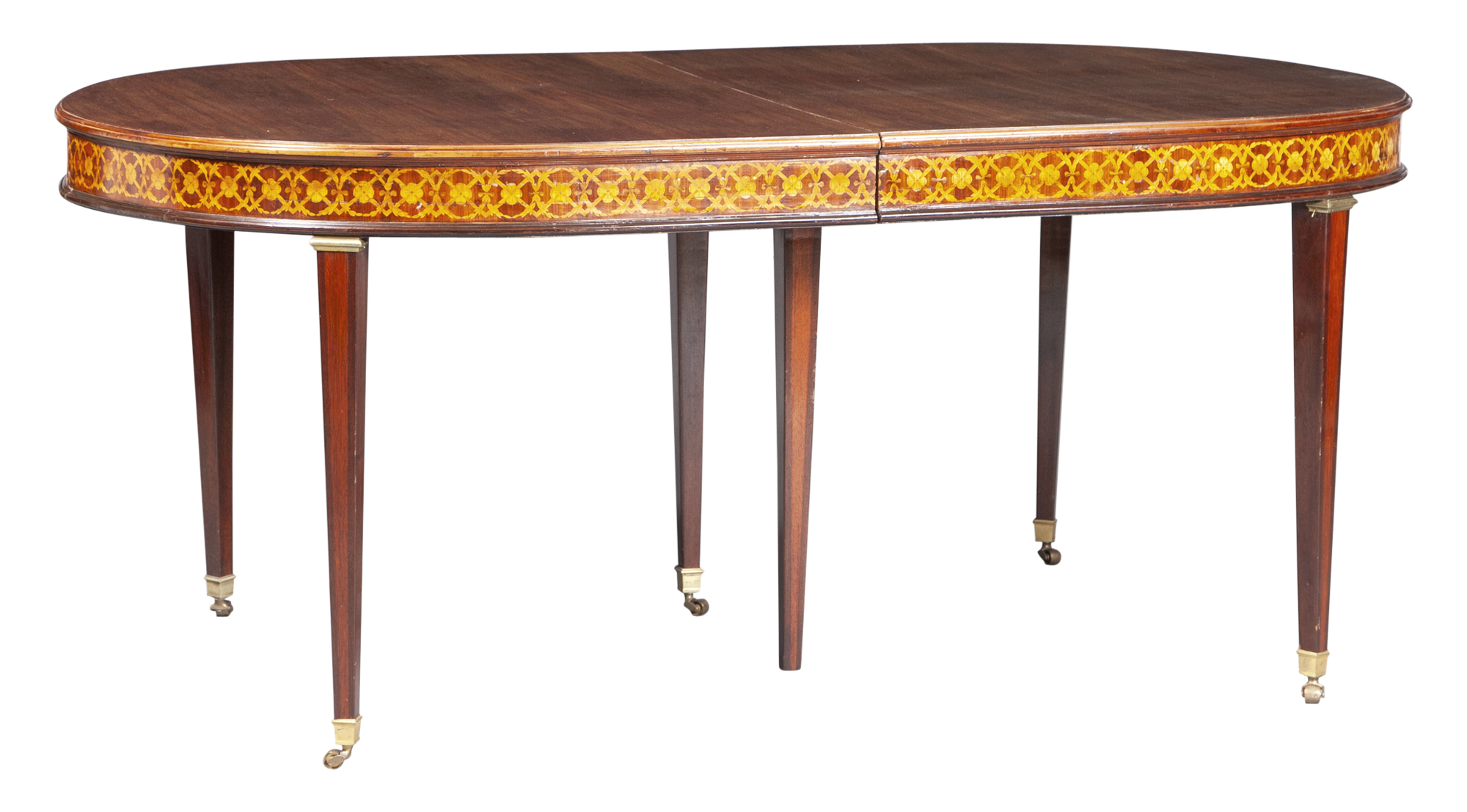 Lot image - Louis XVI Style Inlaid Mahogany Extension Dining Table