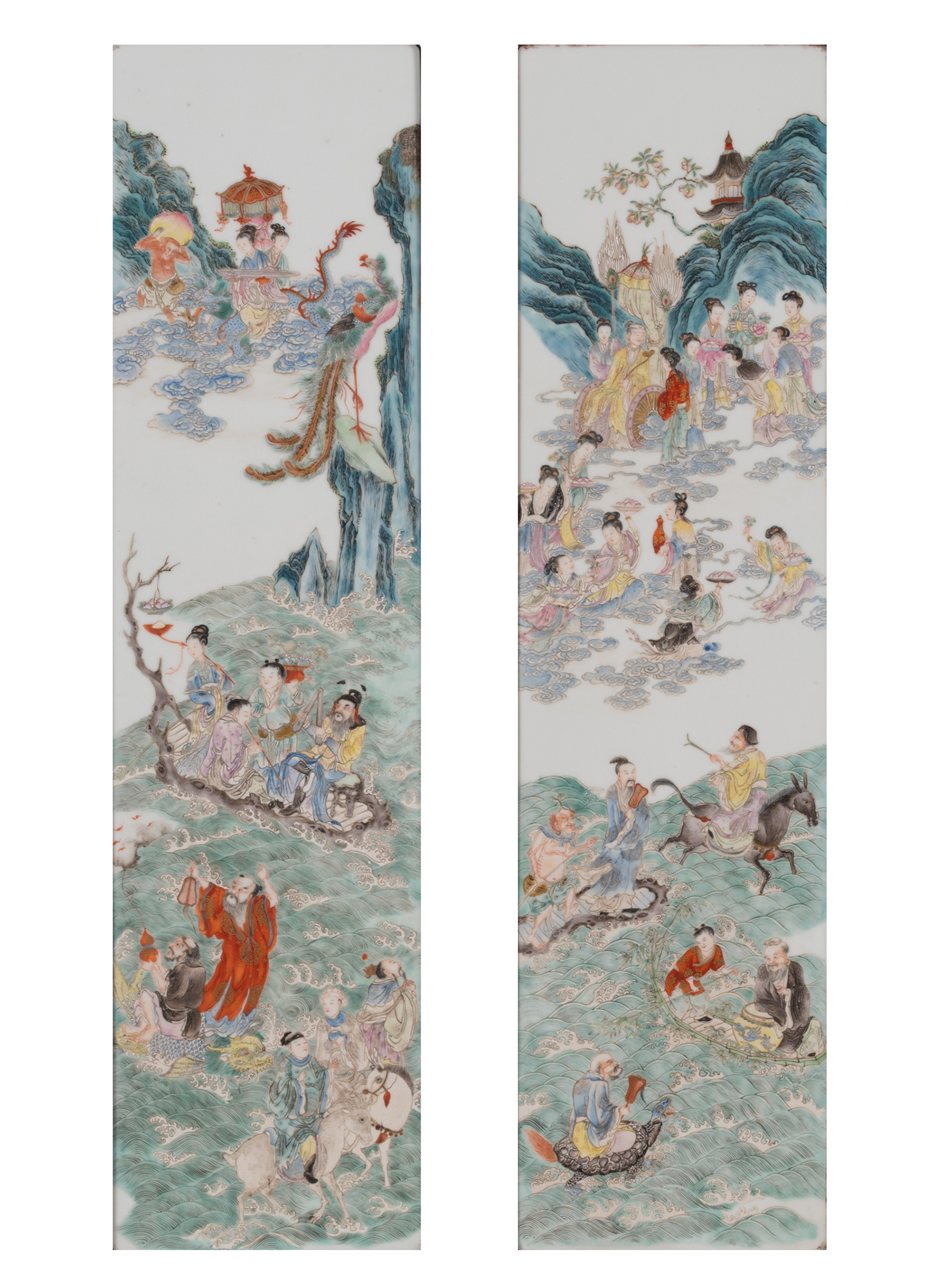 Lot image - Two Chinese Enameled Porcelain Plaques