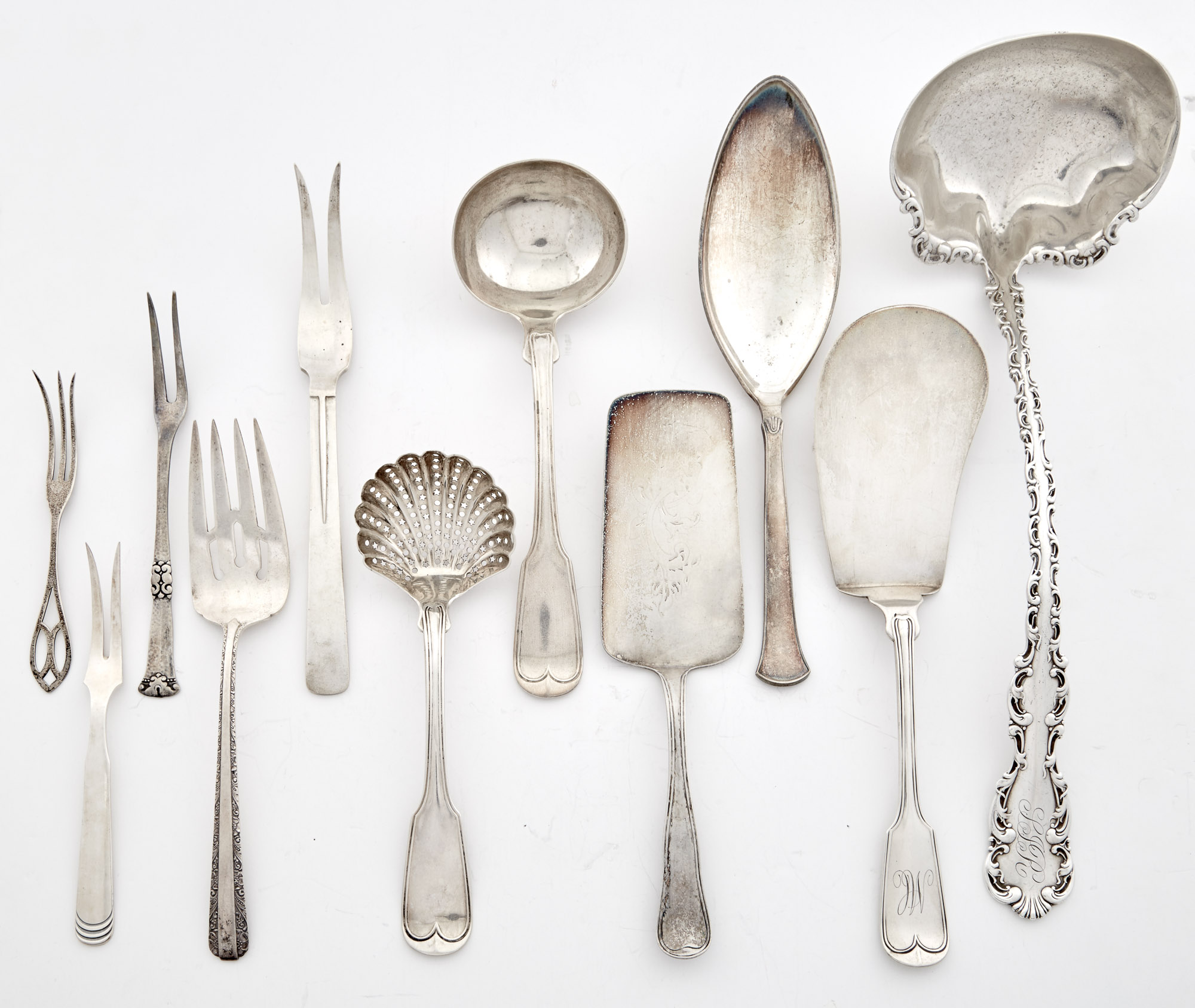 Lot image - Miscellaneous Group of Continental and Sterling Silver Flatware