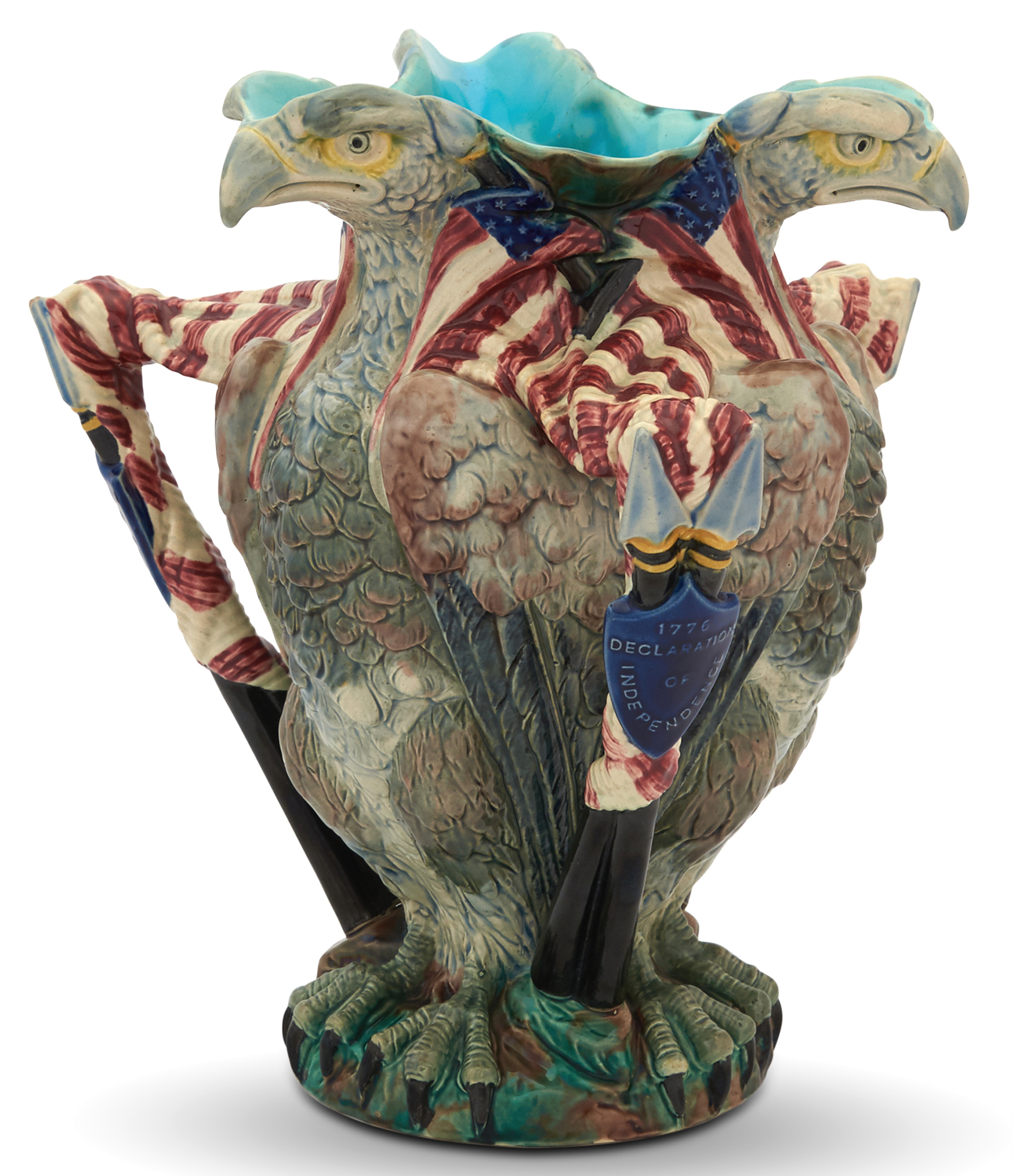 Lot image - W.T. Copeland Majolica Centennial Vase