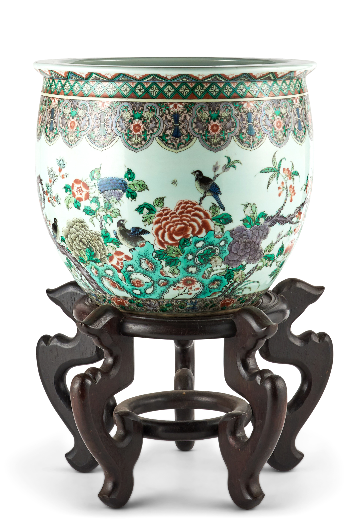 Lot image - A Chinese Enameled Porcelain Jardinière