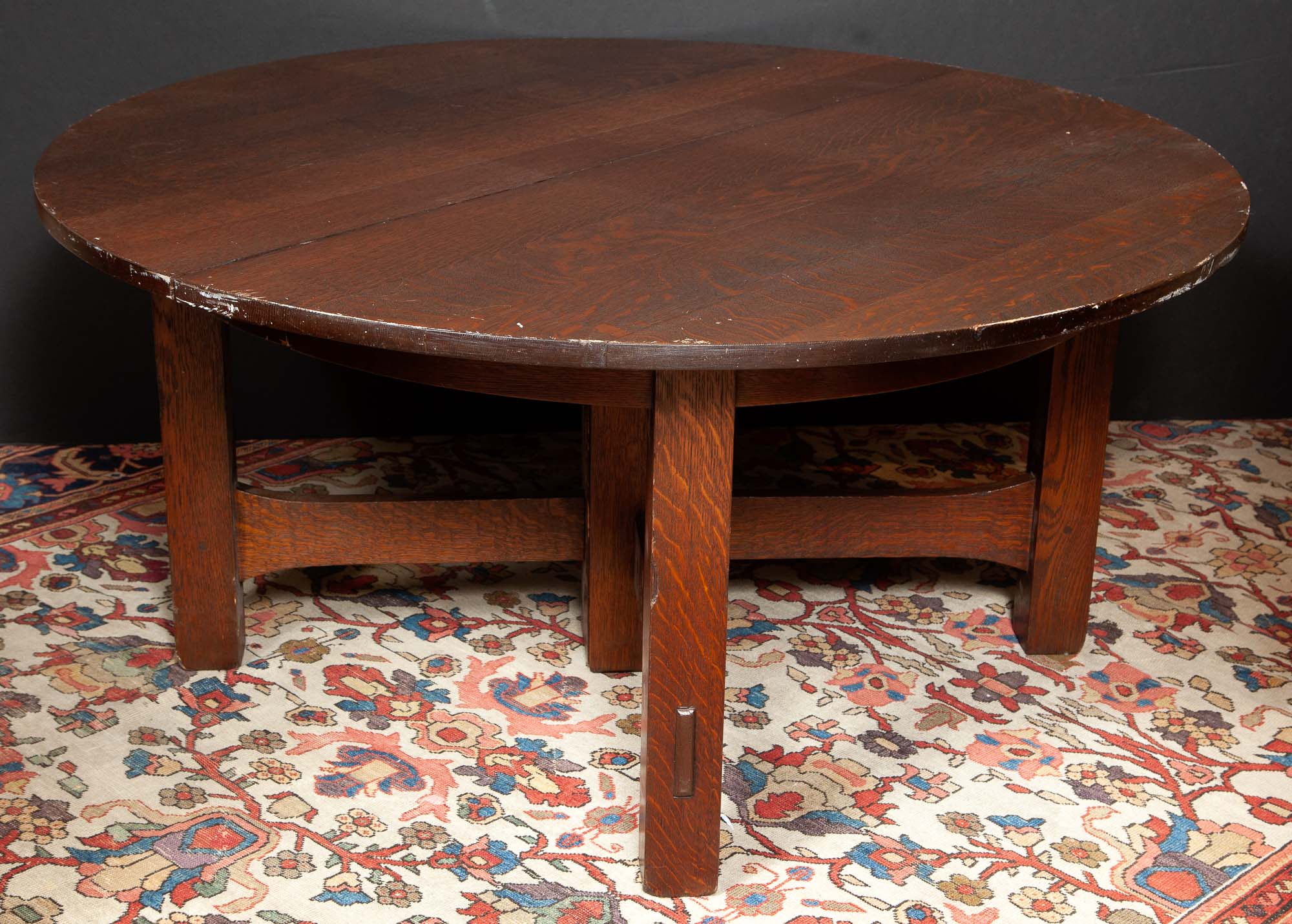 Lot image - Arts & Crafts Oak Circular Dining Table