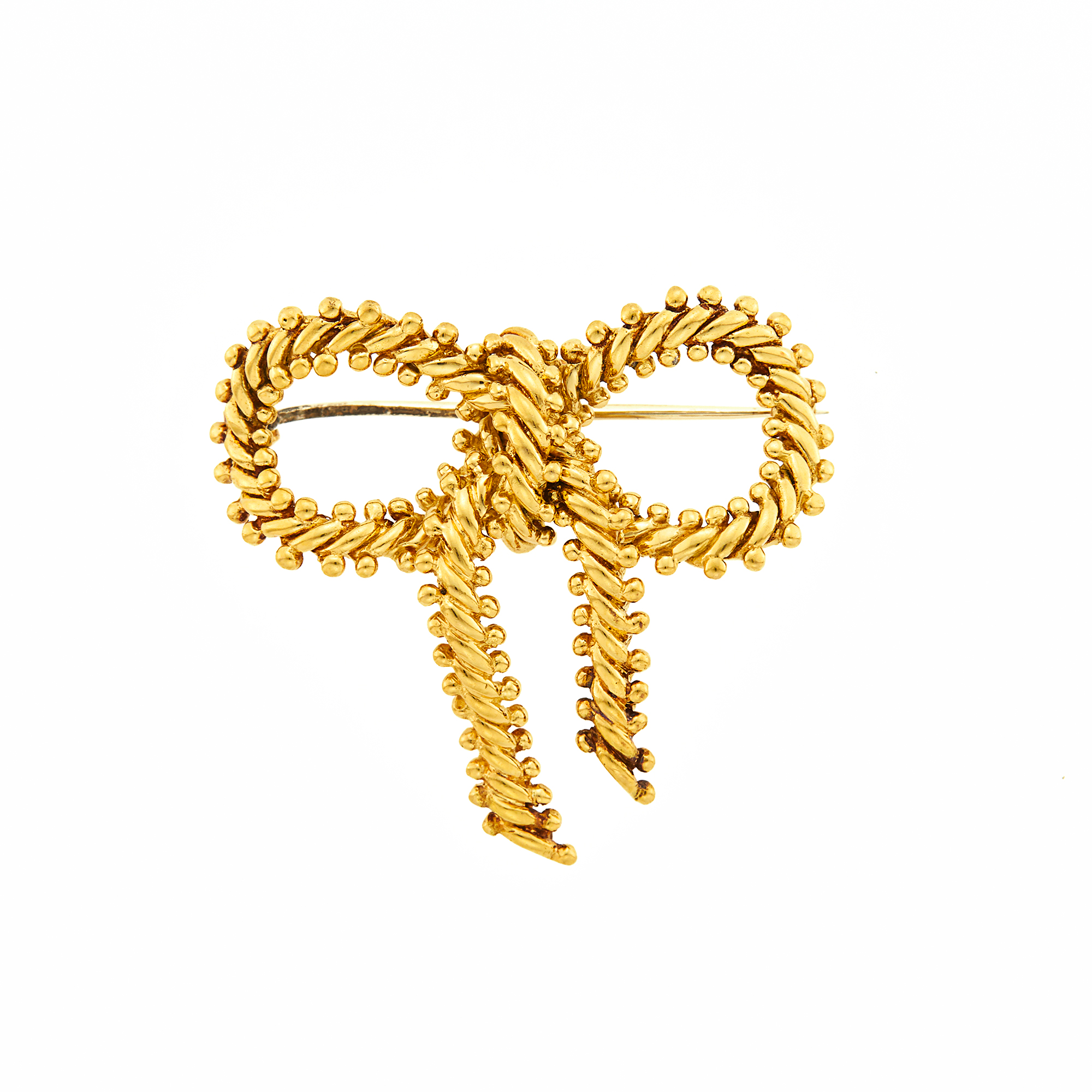 Lot image - Tiffany & Co. Gold Bow Brooch