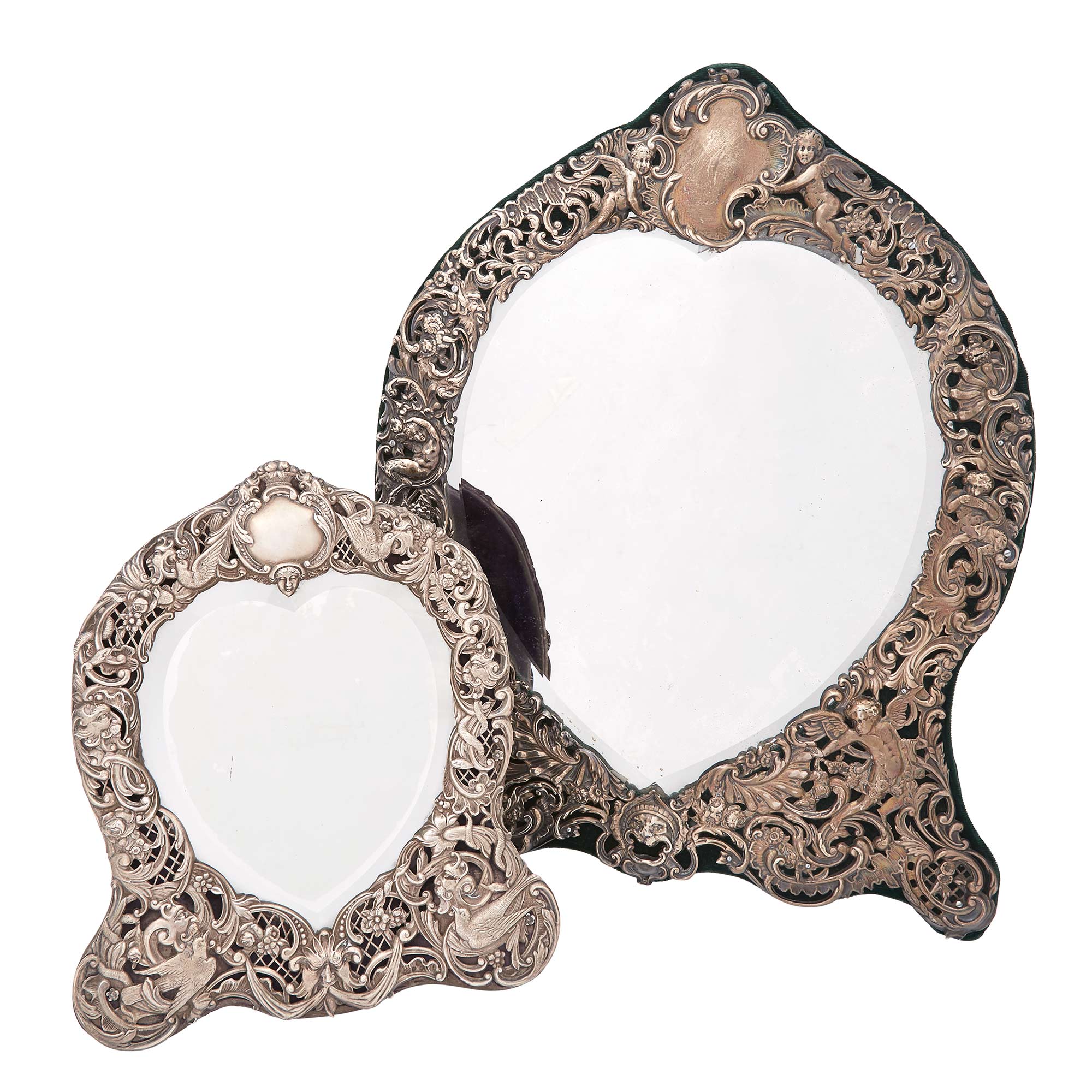 Lot image - Two English Sterling Silver Mirrors