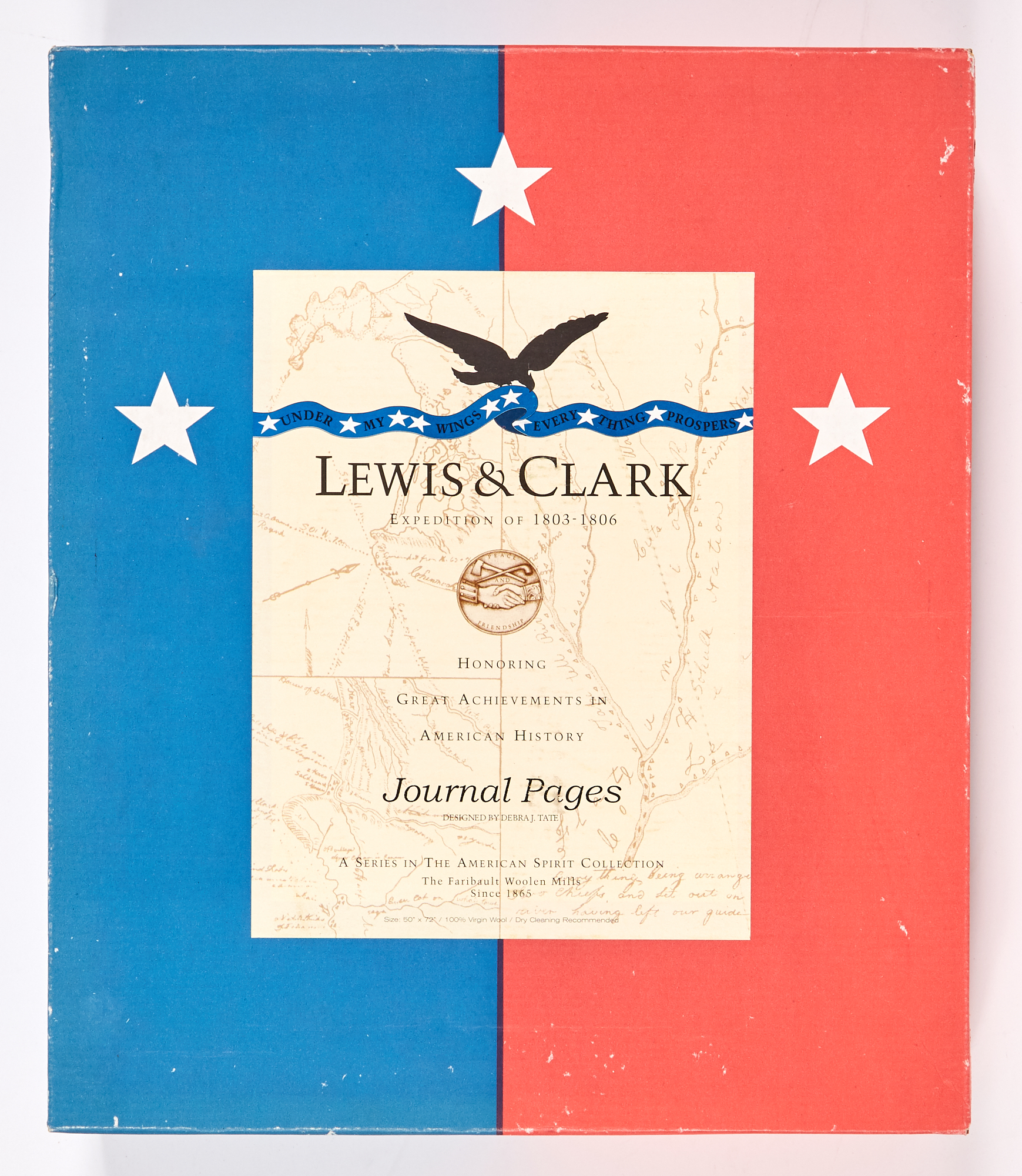 Lot image - [LEWIS & CLARK]  Commemorative Lewis & Clark Journal Pages Blanket.