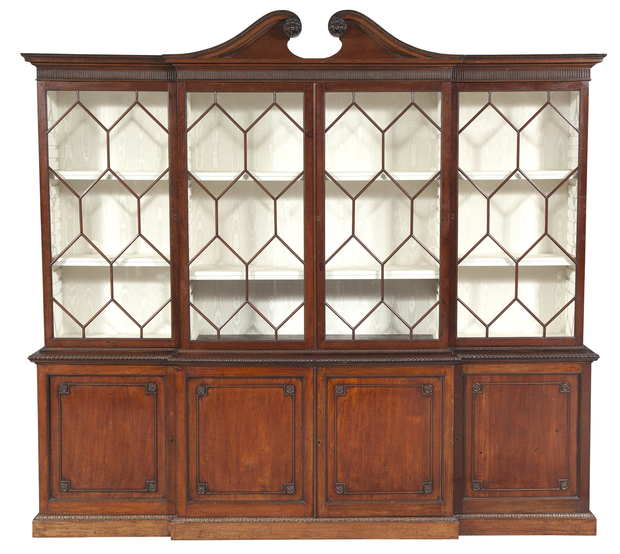 Lot image - George III Mahogany Breakfront Bookcase