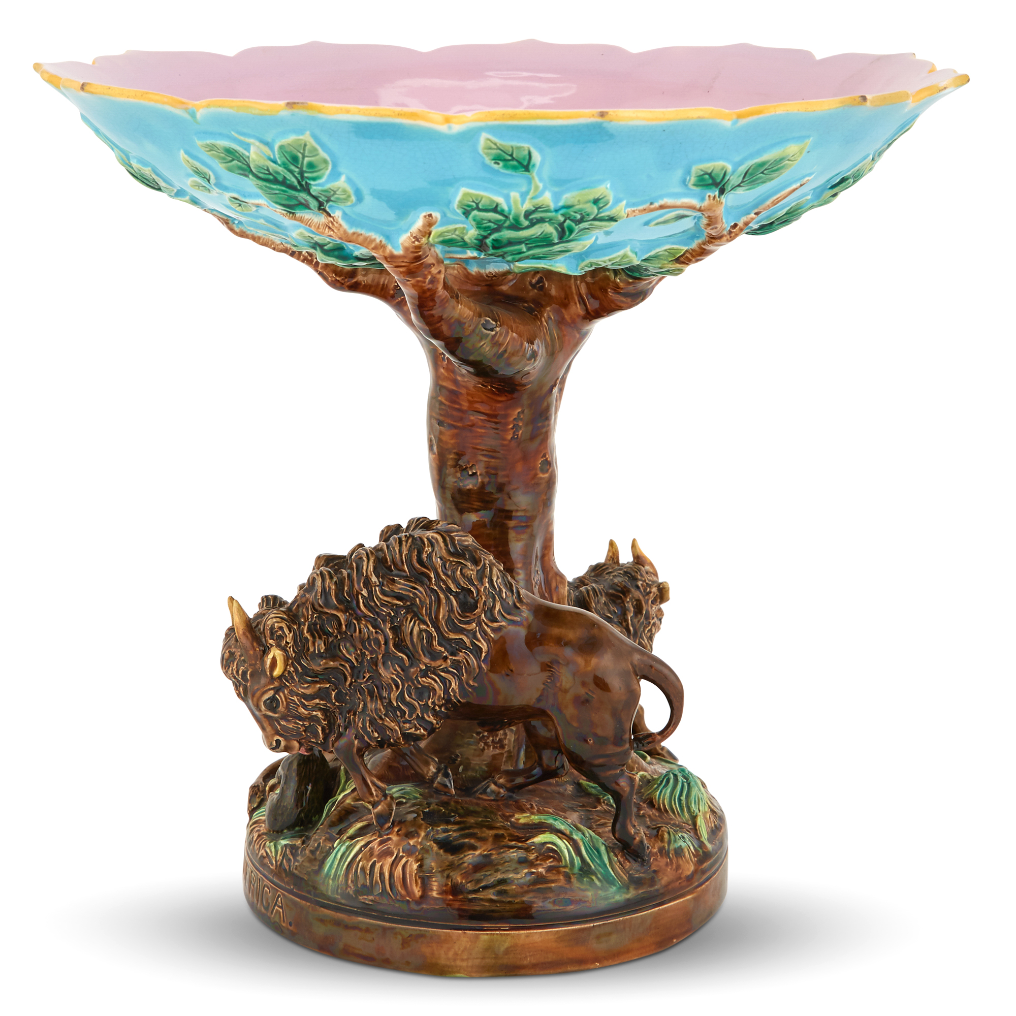 Lot image - George Jones Majolica Turquoise-Ground America