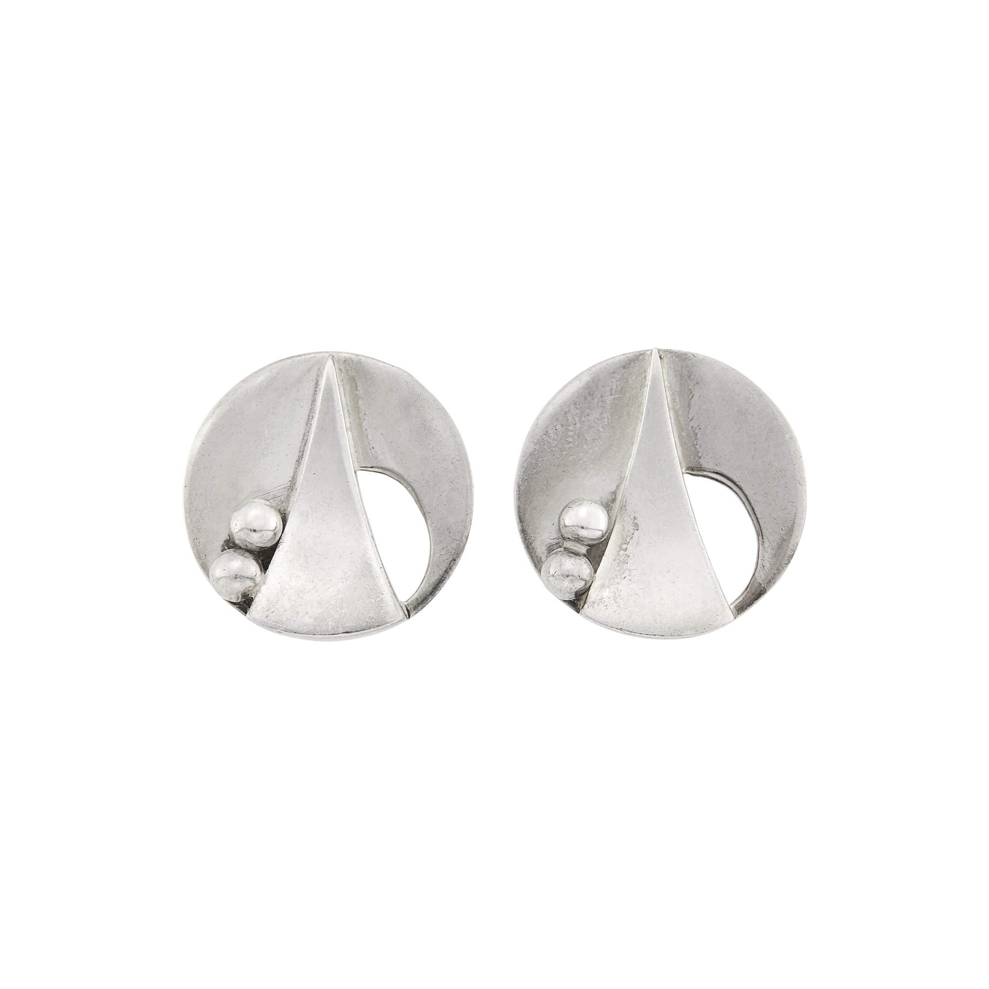Lot image - Jean Després Pair of Silver Earclips, France