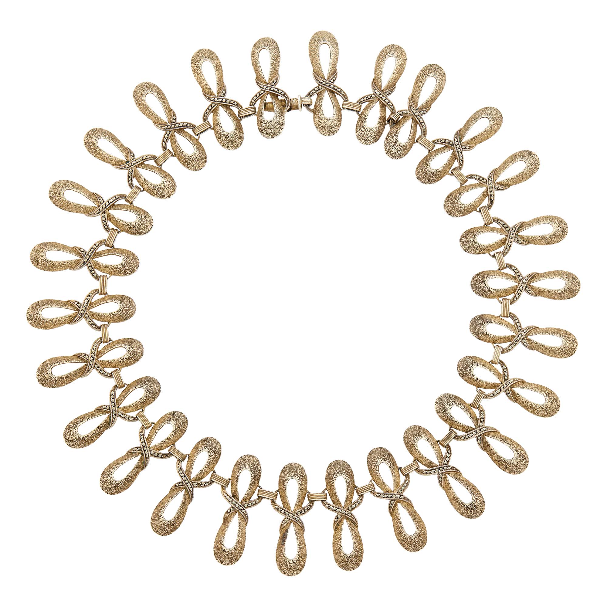 Lot image - Theodor Fahrner Silver, Gold and Marcasite Necklace