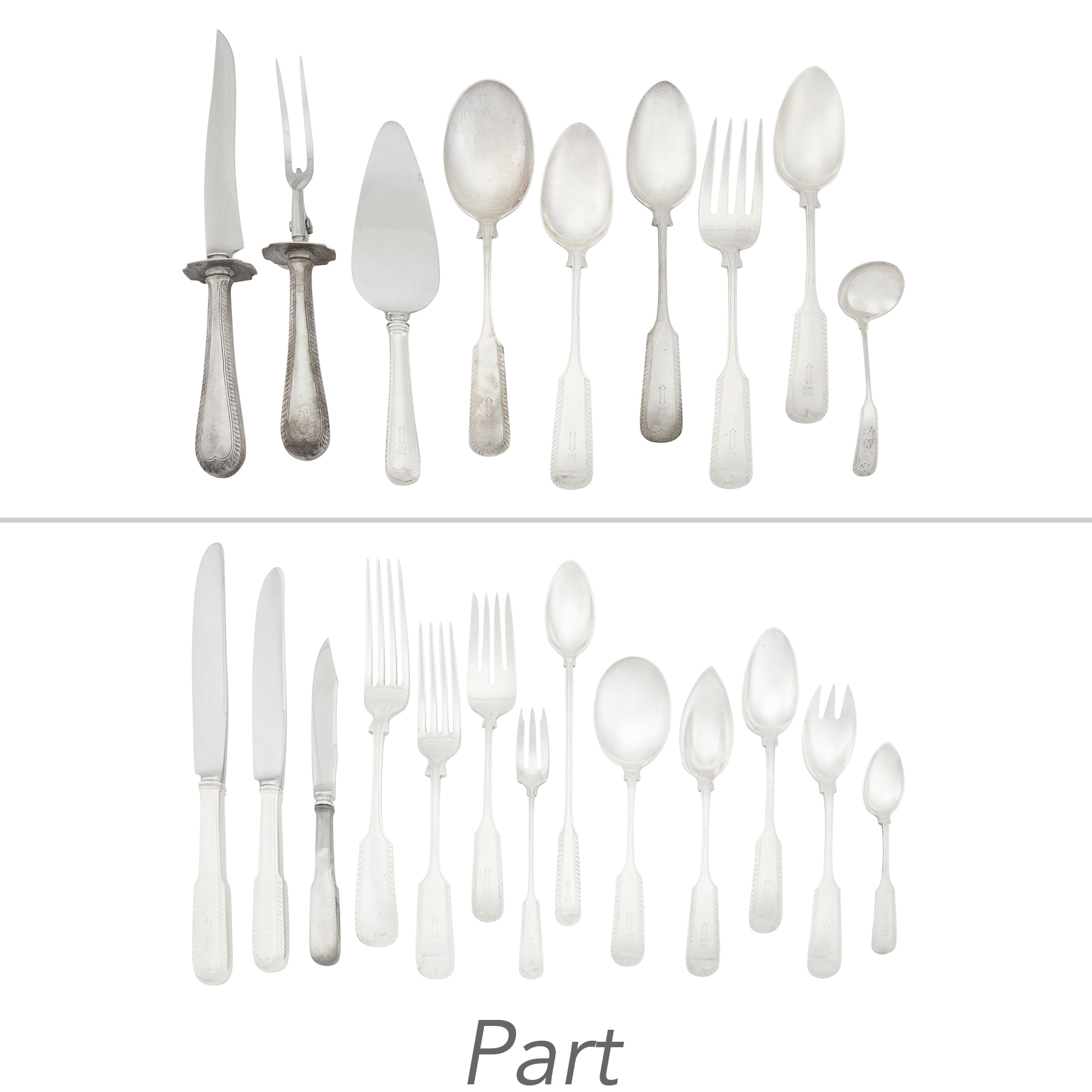 Lot image - Gorham Sterling Silver Old English Tipt Engraved