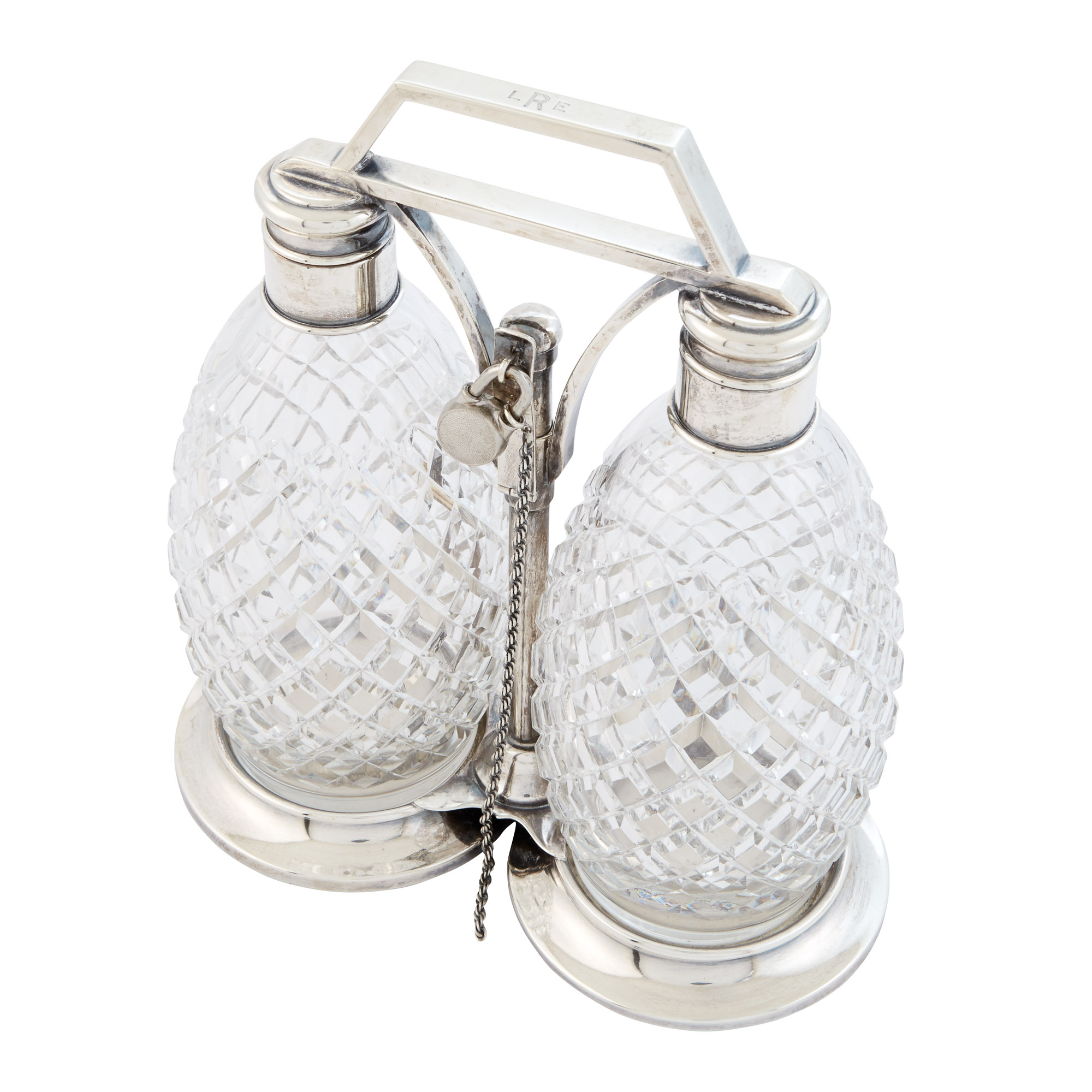 Lot image - Tiffany & Co. Sterling Silver and Cut Glass Tantalus