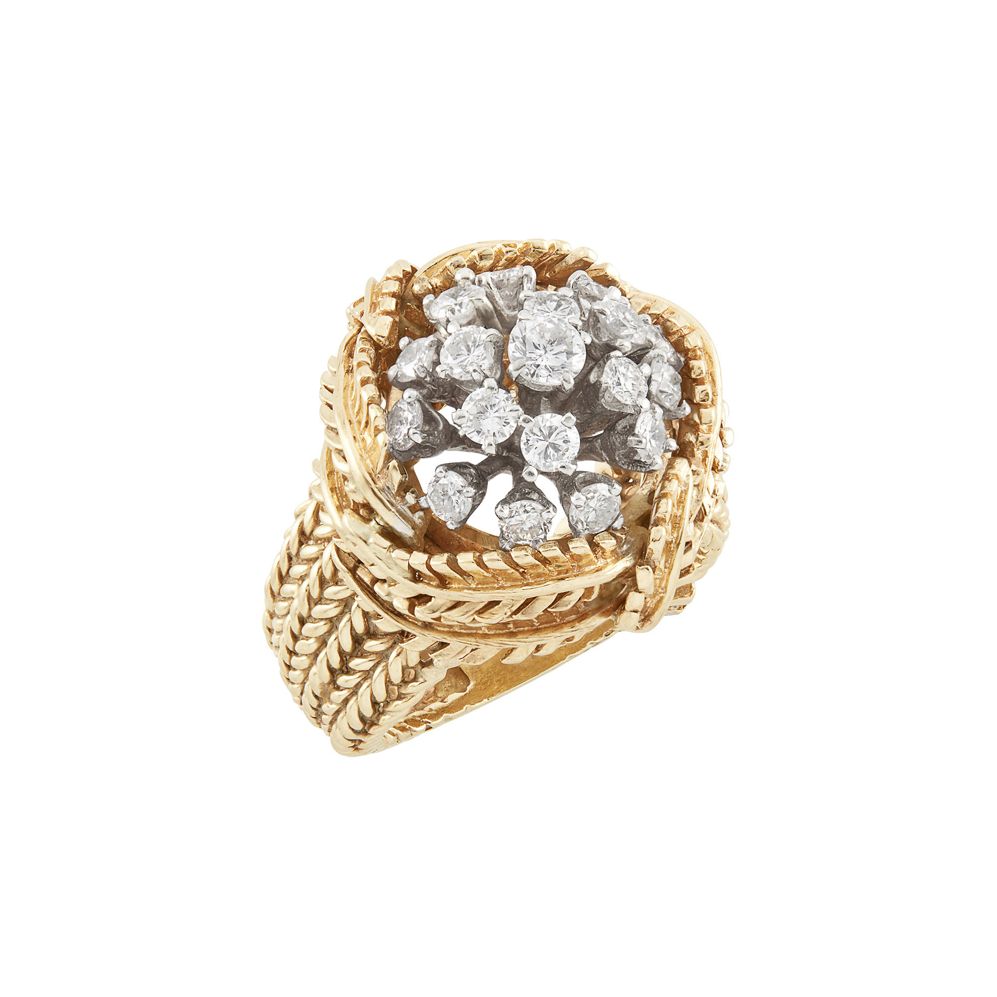 Lot image - Gold and Diamond Ring