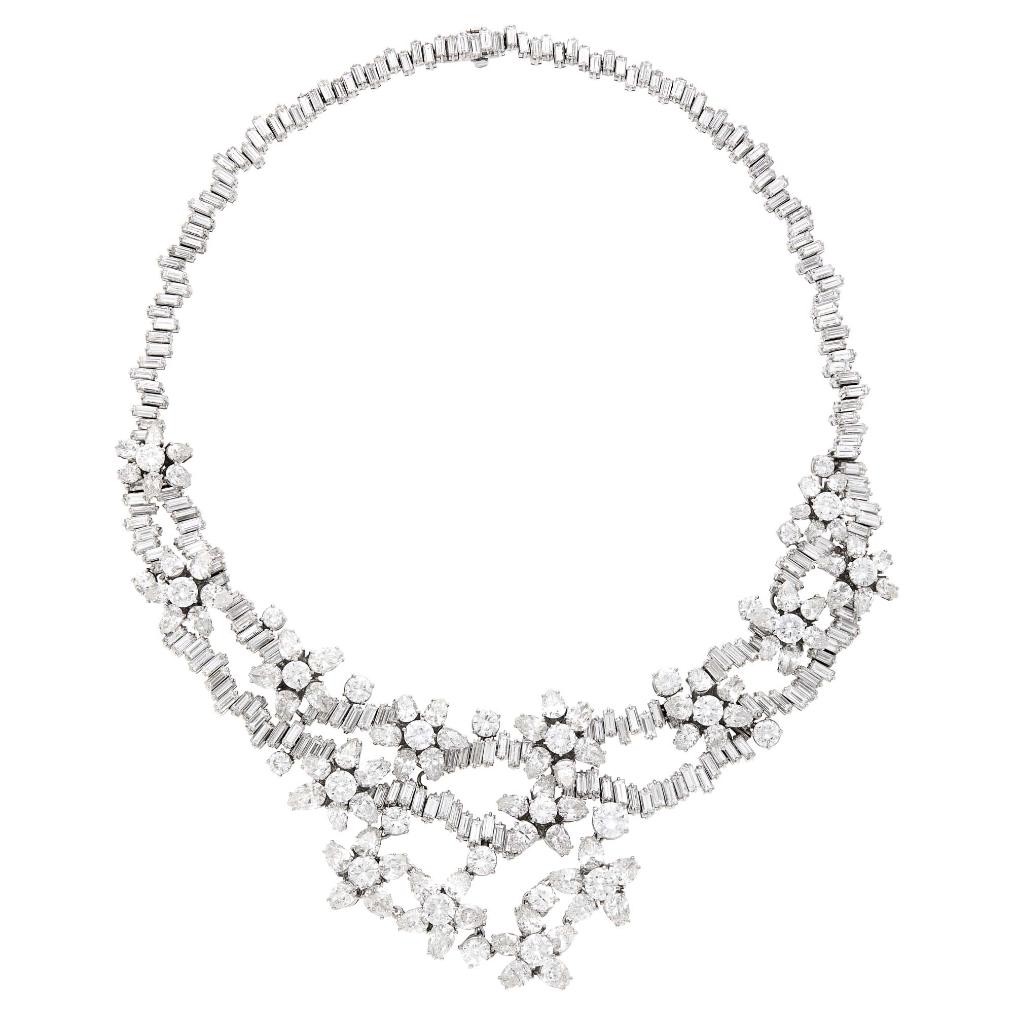 Lot image - Platinum and Diamond Necklace