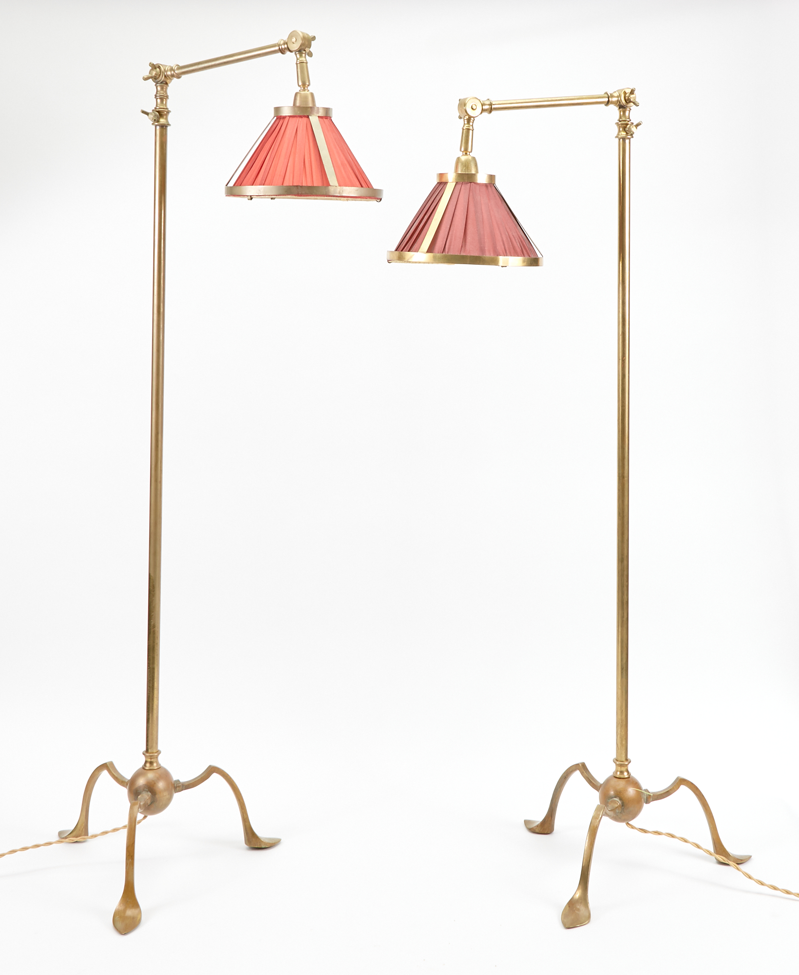 Lot image - Graduated Pair of French Bronze and Brass Grasshopper