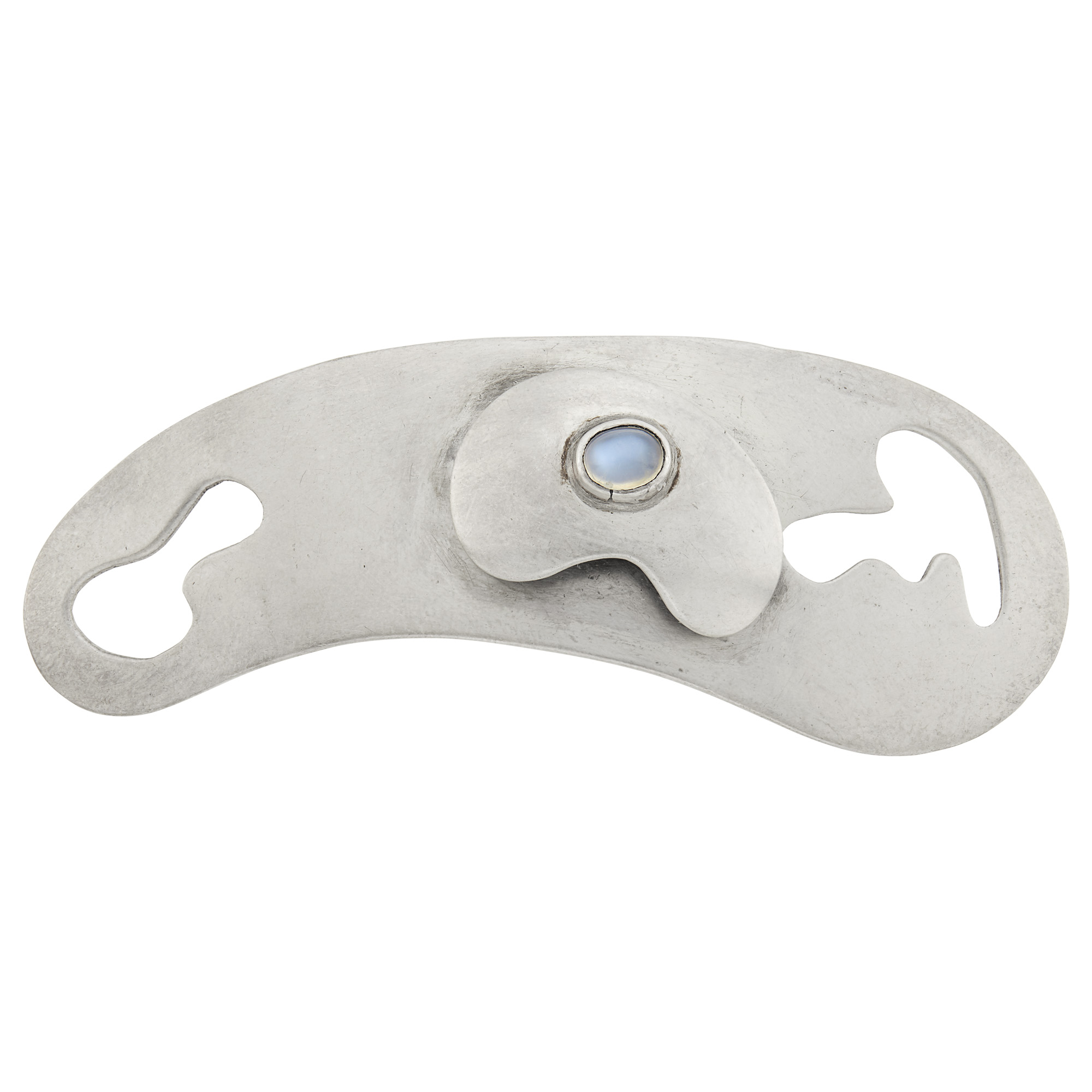 Lot image - Sam Kramer Silver and Moonstone Brooch