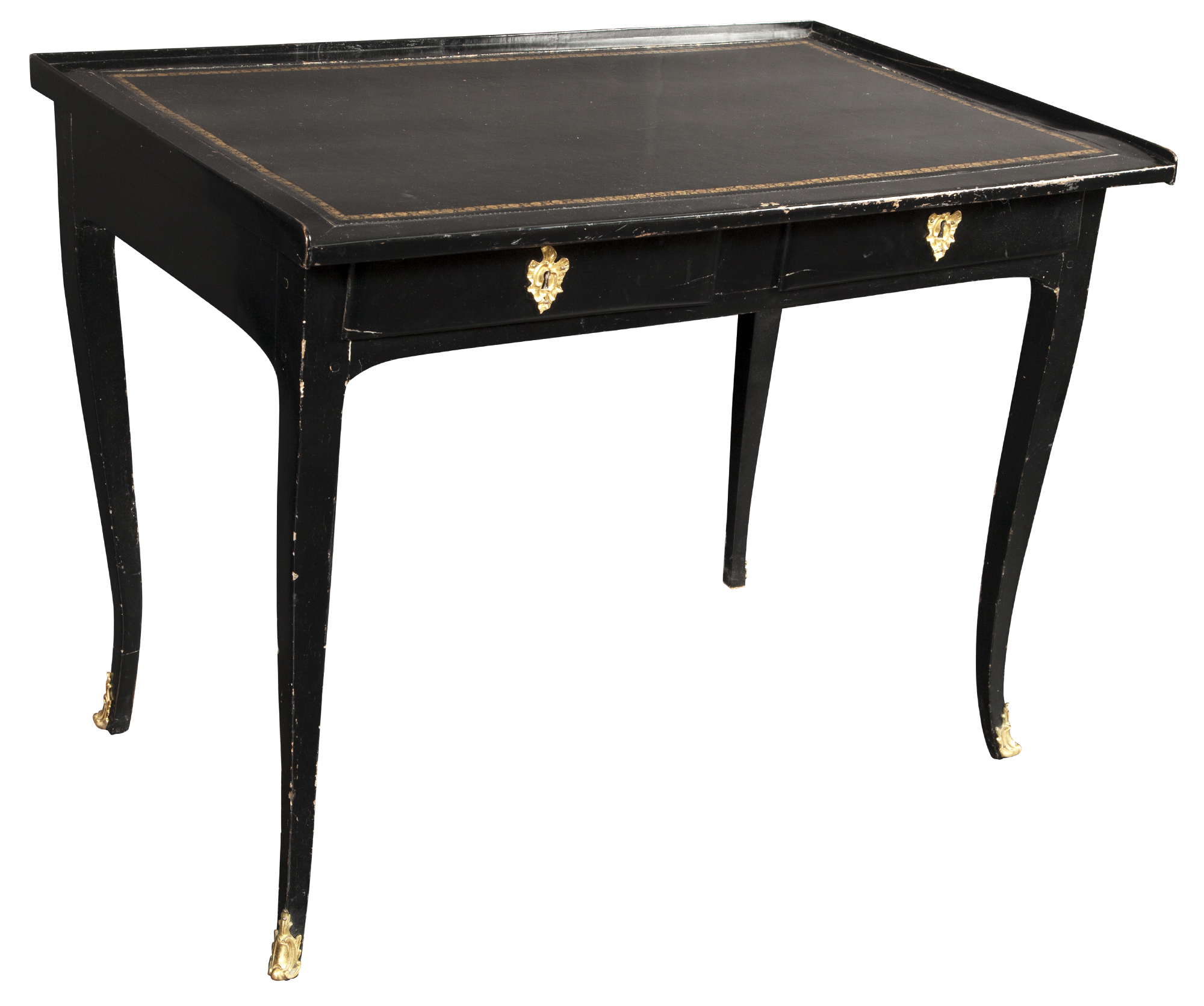 Lot image - Louis XV Black-Painted Table à Ecrire