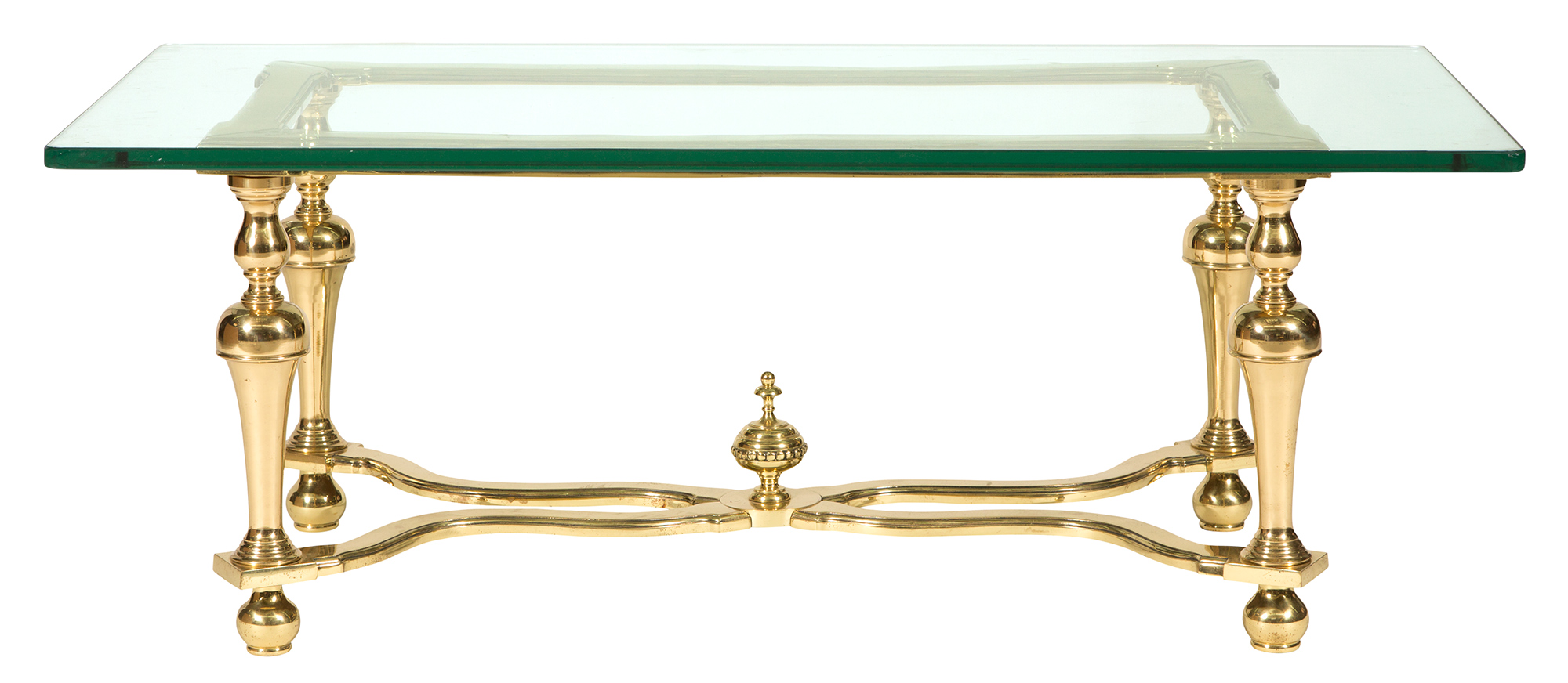 Lot image - Brass and Glass Low Table