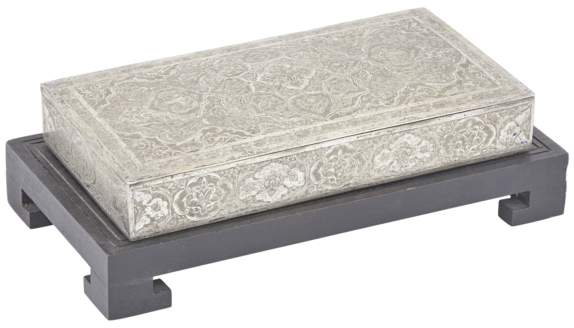 Lot image - An Indian Silver Cigarette Box