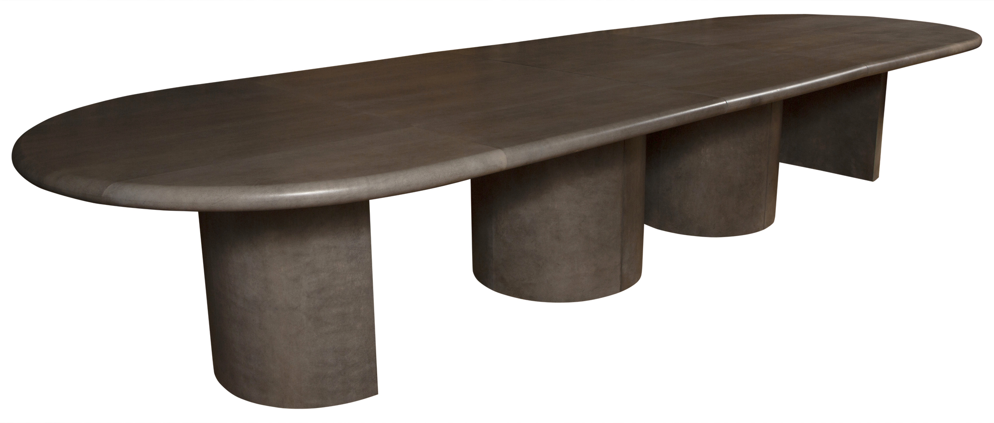 Lot image - Custom Parchment Pedestal Conference/Dining Table