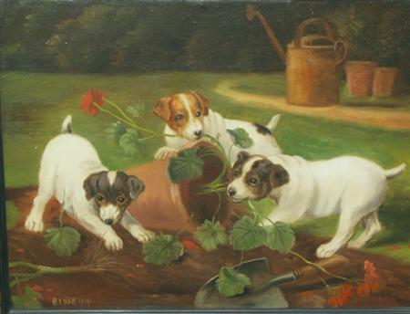 Lot image - Caroline Brook American, late 19th/20th Century Mischievous Behavior, 1914