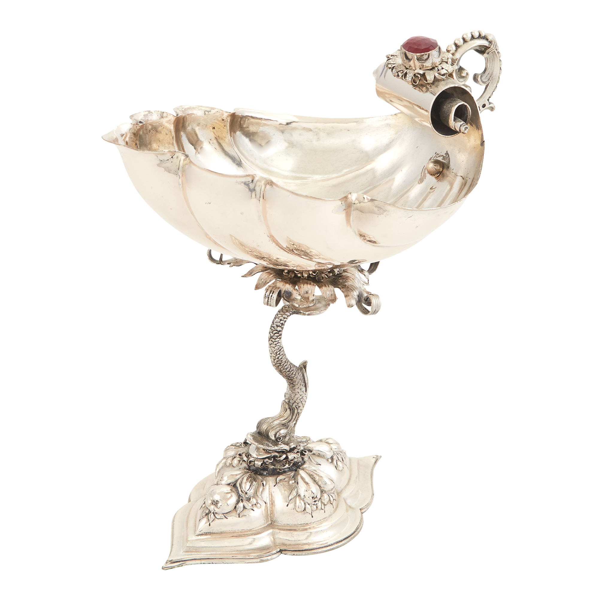 Lot image - Silver Nautilus Cup on Stand