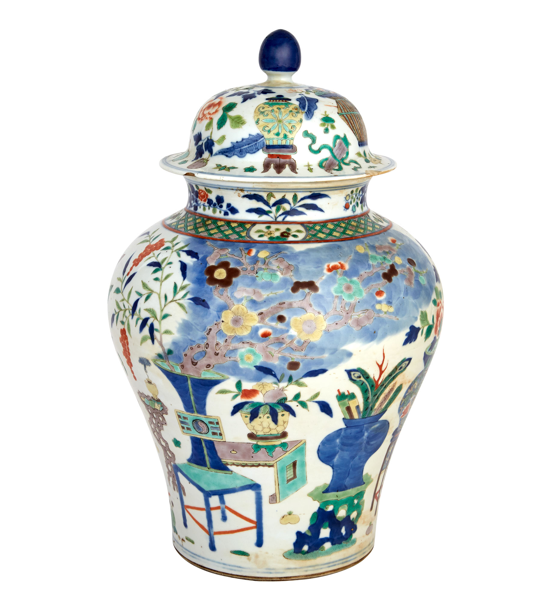 Lot image - Chinese Wucai Covered Jar