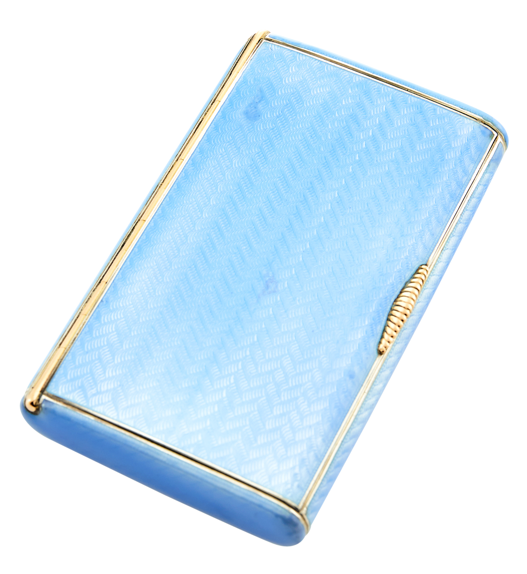 Lot image - Russian Silver-Gilt and Guilloché Enamel Cigarette Case