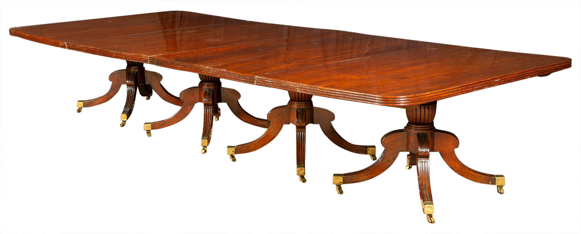 Lot image - Regency Mahogany Quadruple Pedestal Mahogany Dining Table