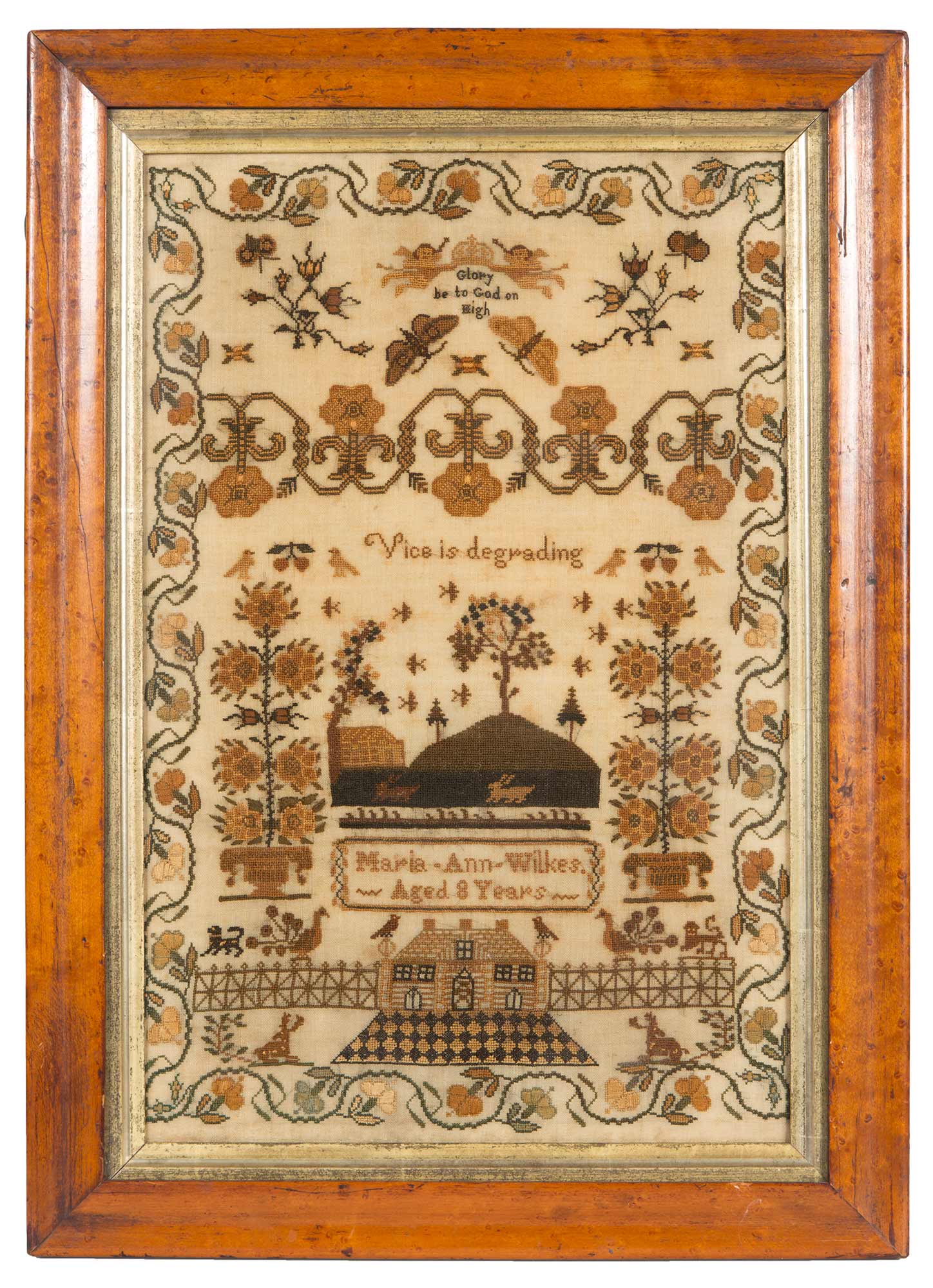 Lot image - English Needlework Sampler