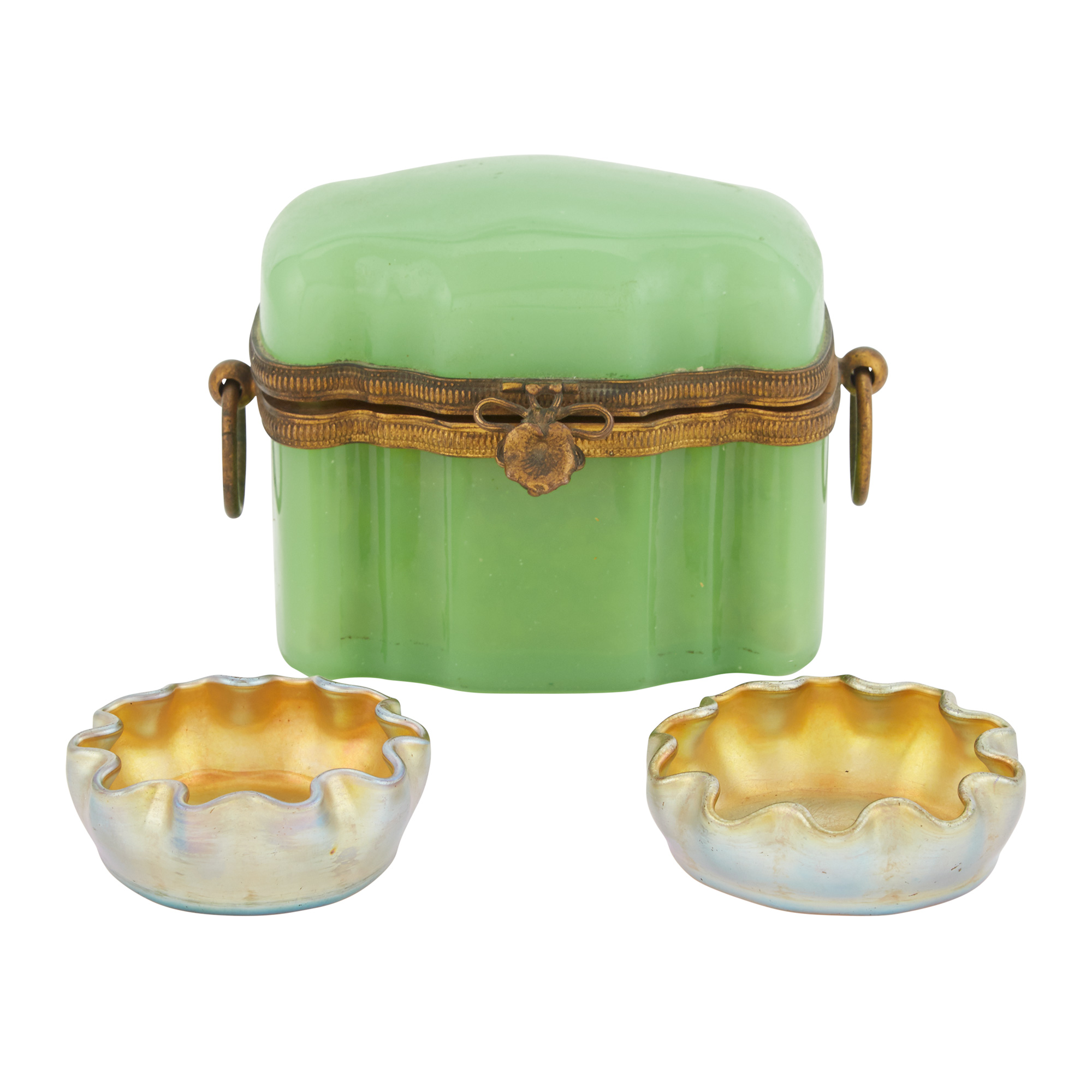 Lot image - Pair of Tiffany Favrile Glass Salts