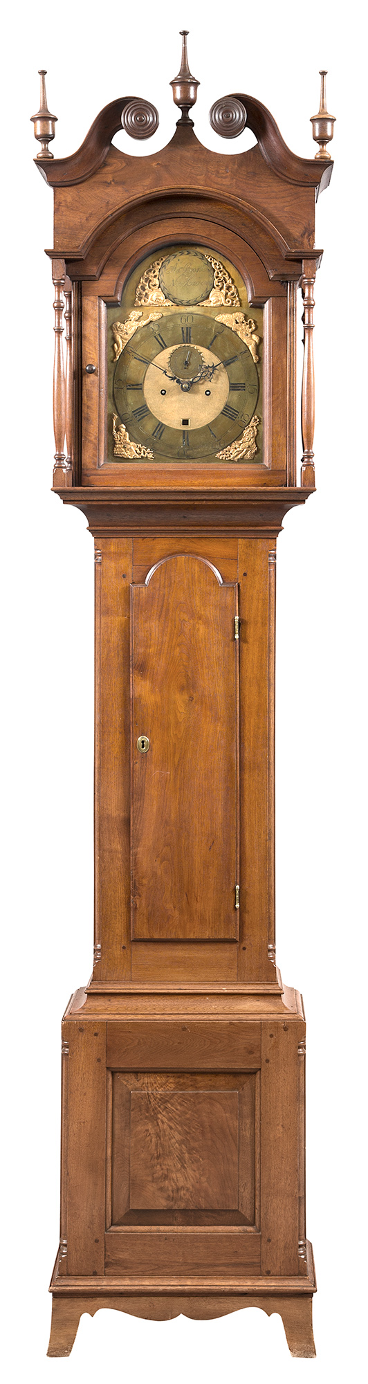 Lot image - Chippendale Walnut Tall Case Clock