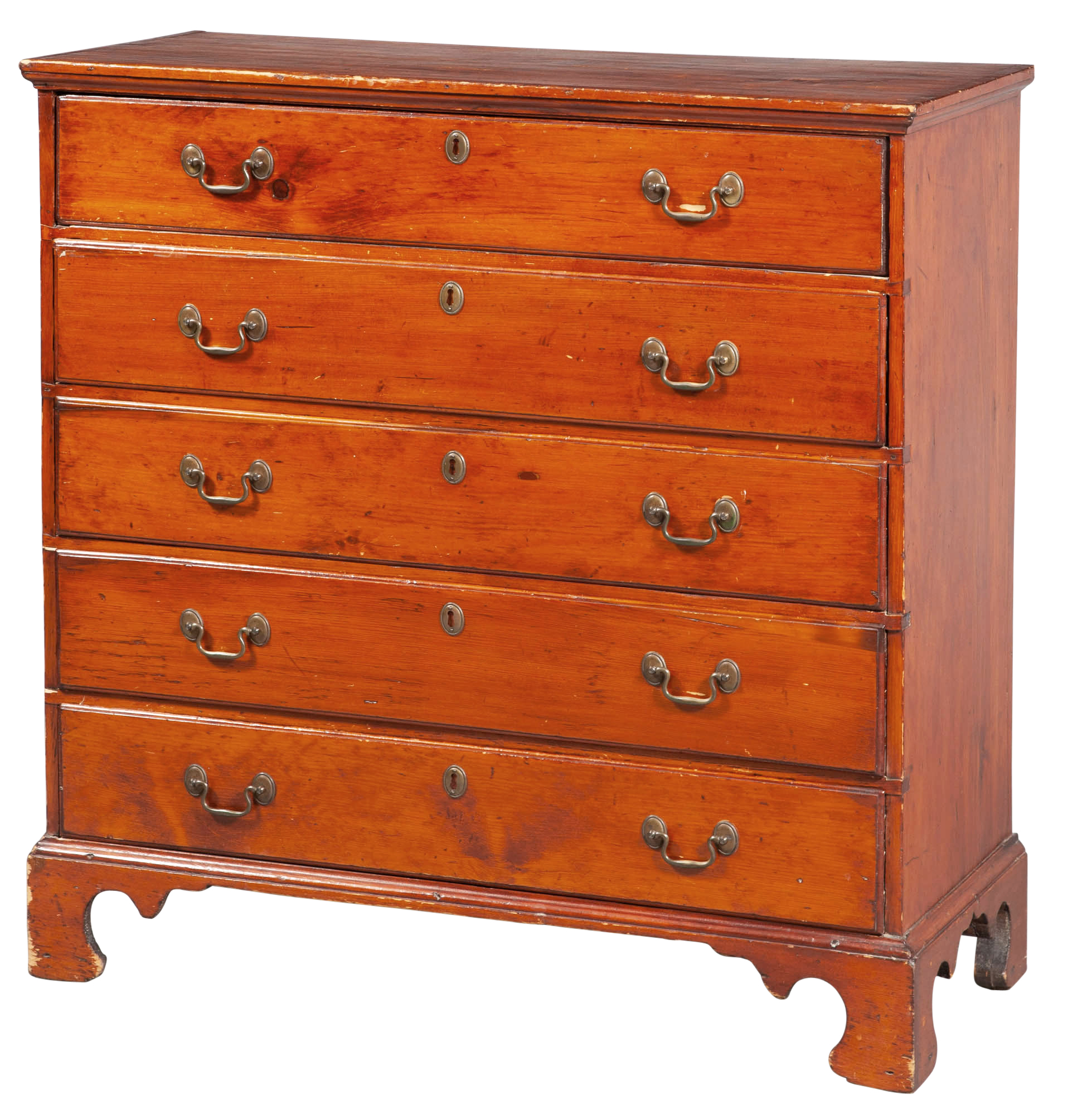 Lot image - Chippendale Pine Chest of Drawers
