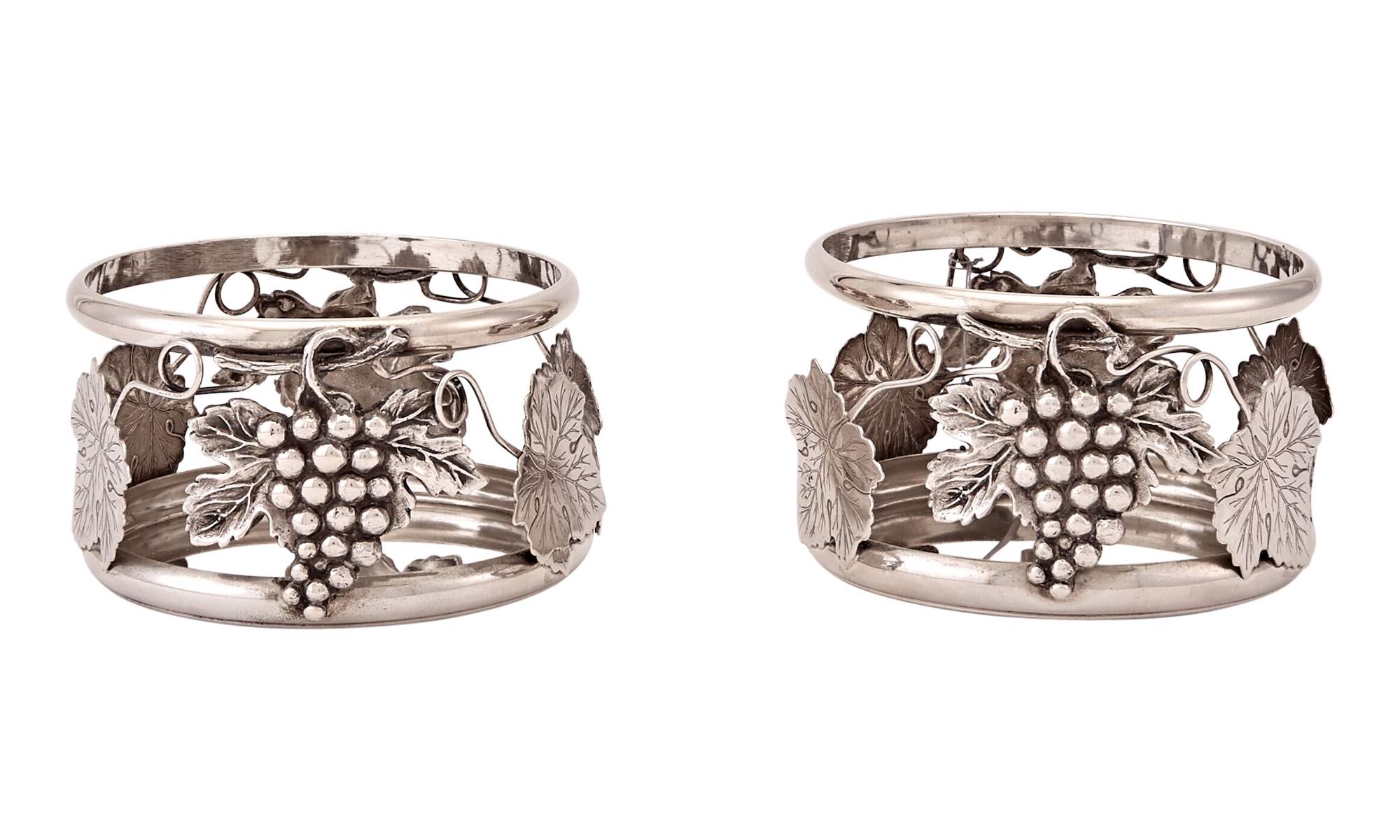 Lot image - Pair of Italian Silver Bottle Coasters