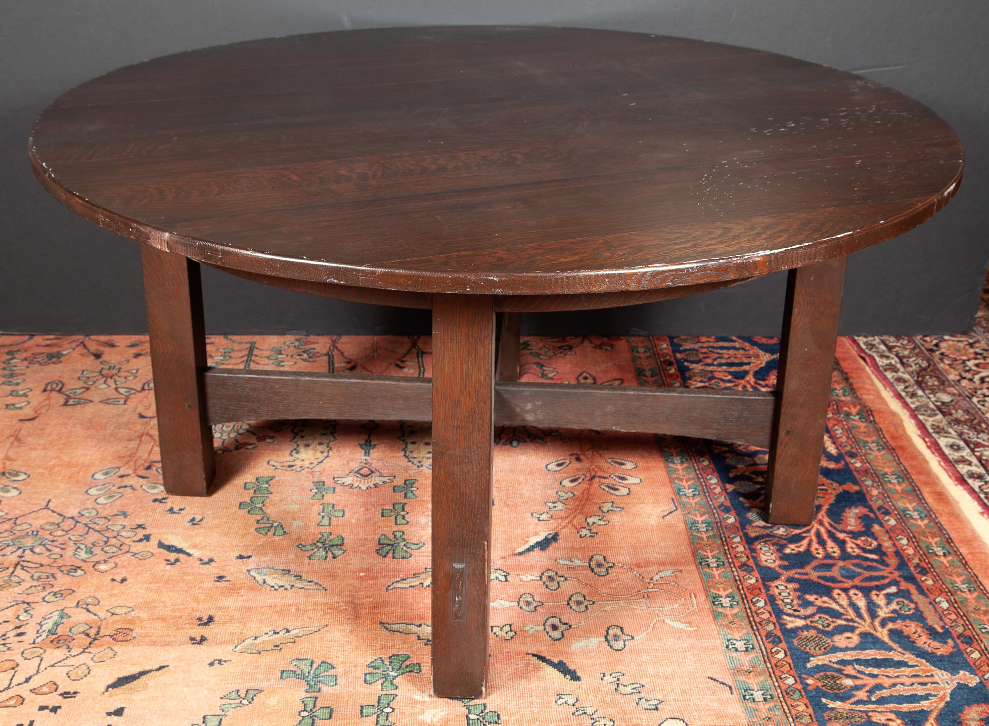 Lot image - Arts & Crafts Oak Circular Table