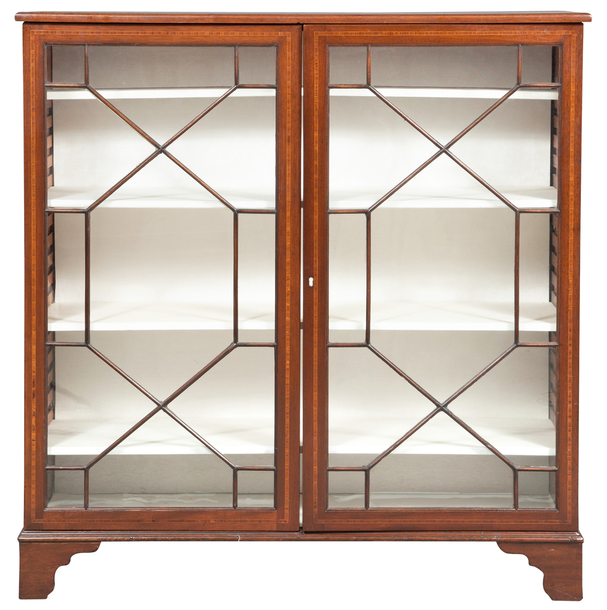 Lot image - George III Style Inlaid Mahogany Bookcase