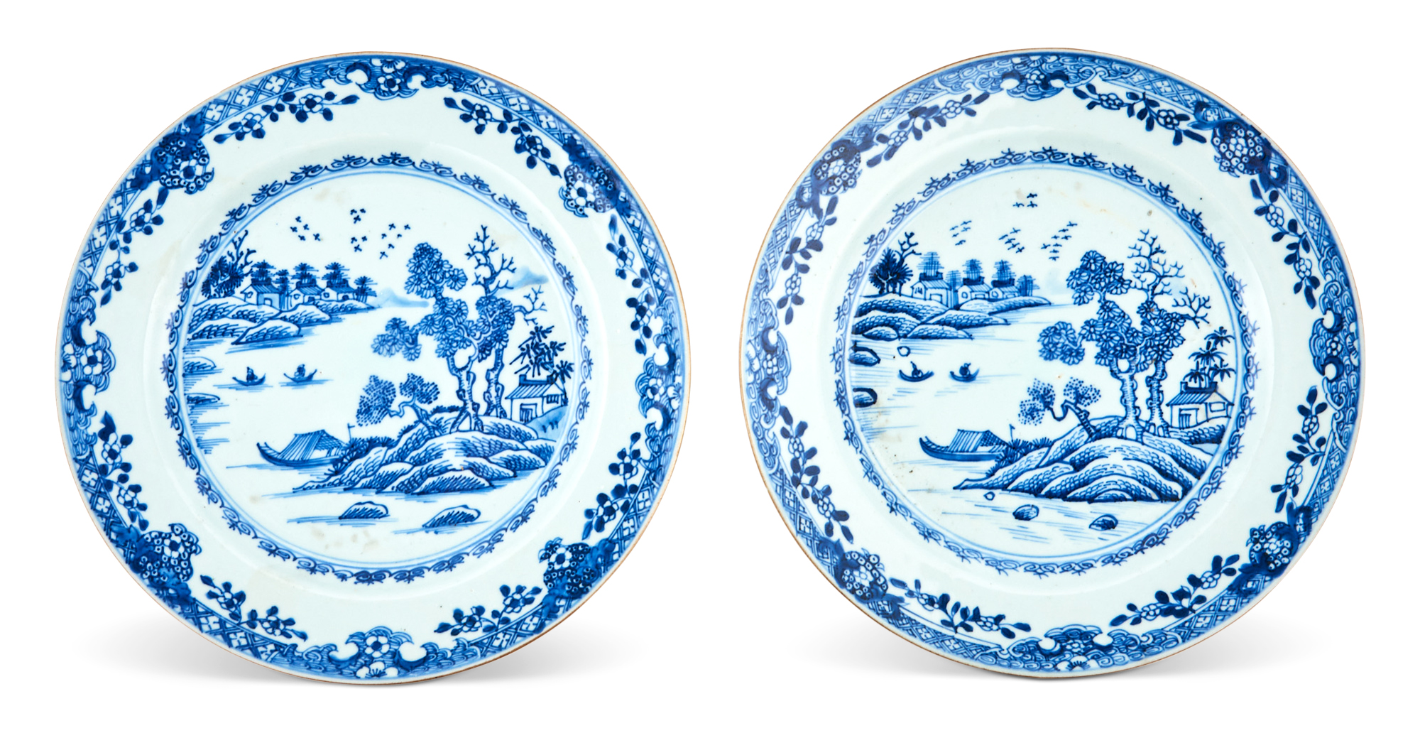 Lot image - A Pair of Chinese Blue and White Porcelain Plates