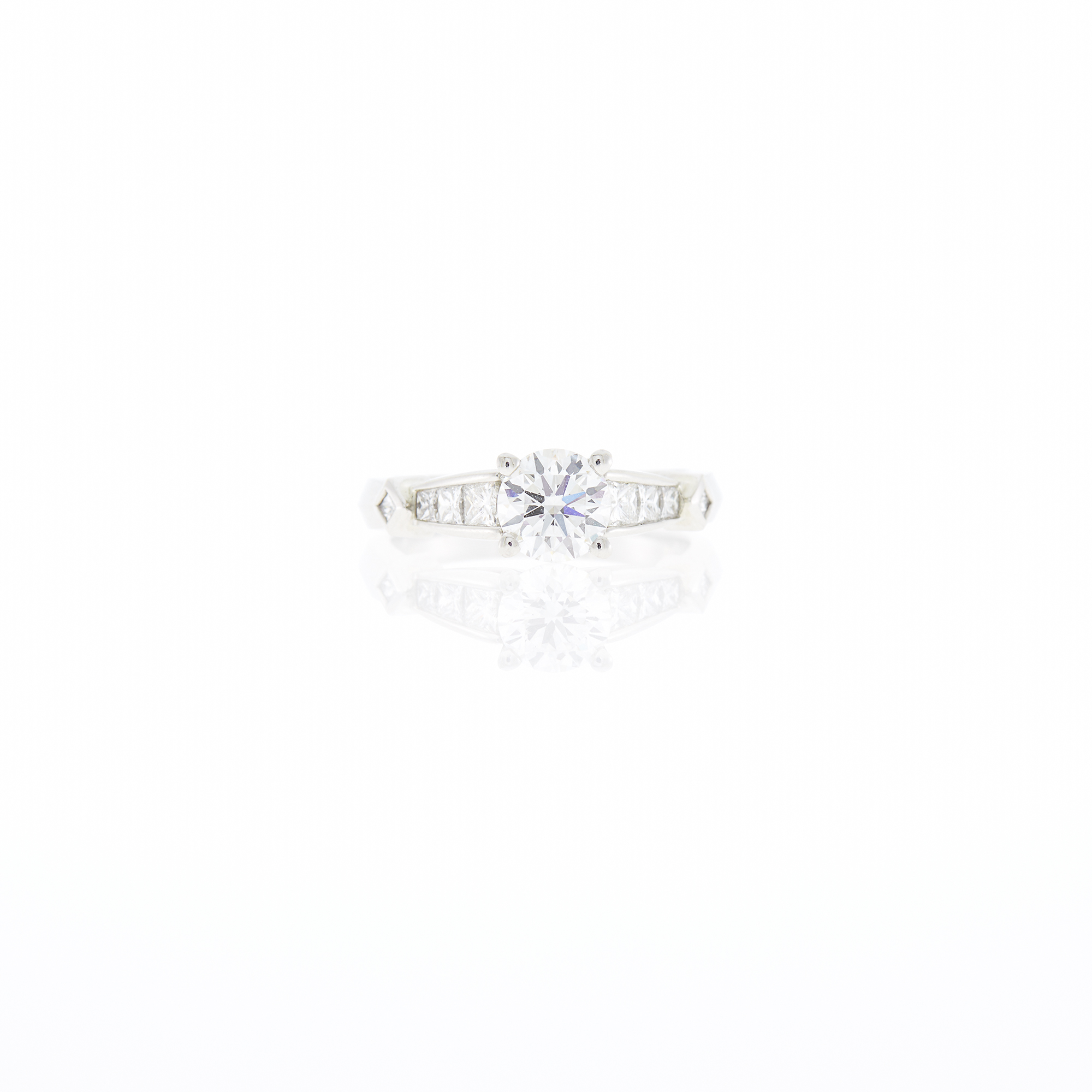 Lot image - Platinum and Diamond Ring