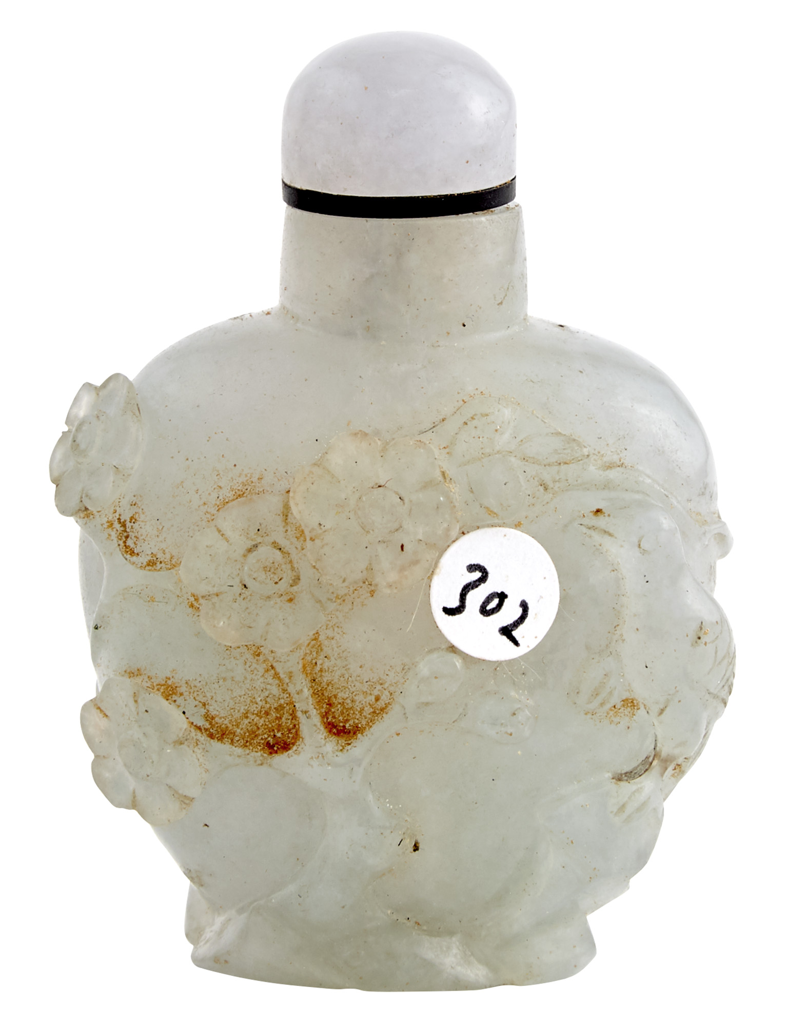 Lot image - Chinese Celadon Jade Snuff Bottle