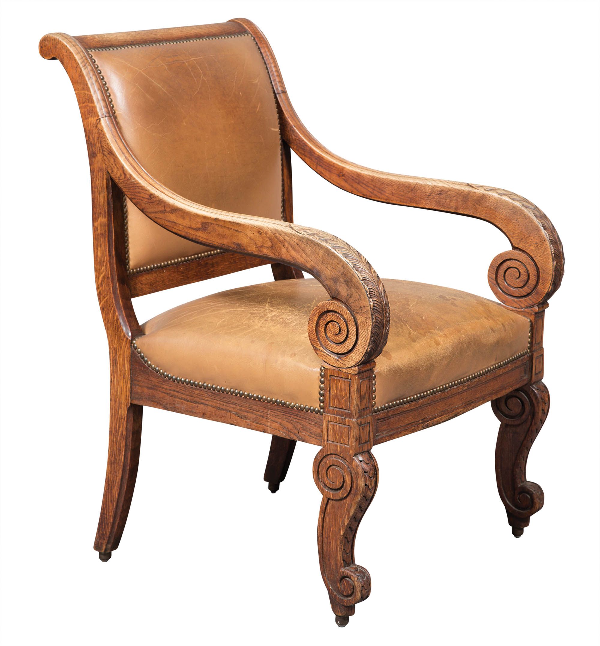 Lot image - Regency Oak Library Armchair in the manner of George Oakley