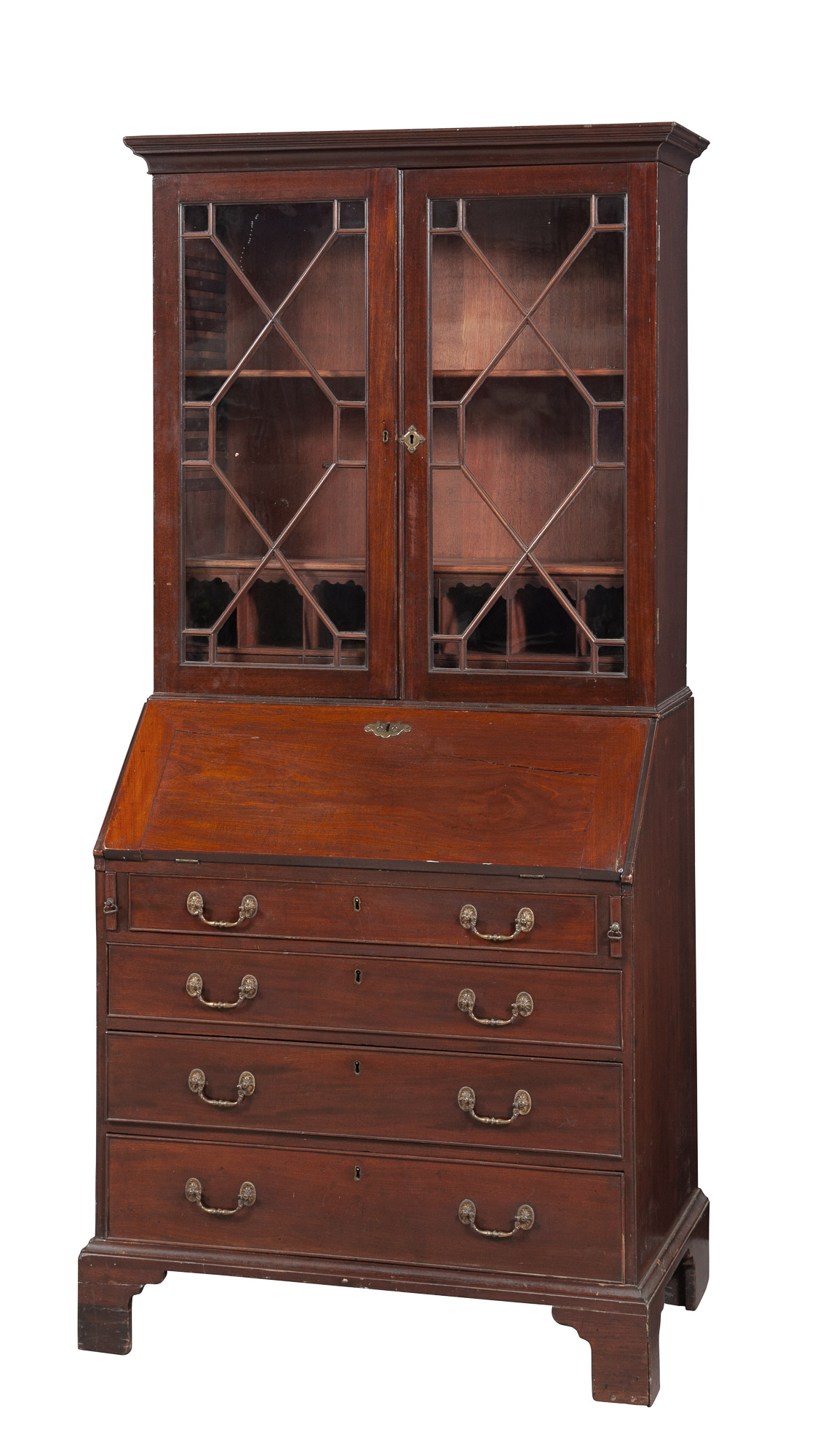 Lot image - George III Mahogany Bureau Bookcase