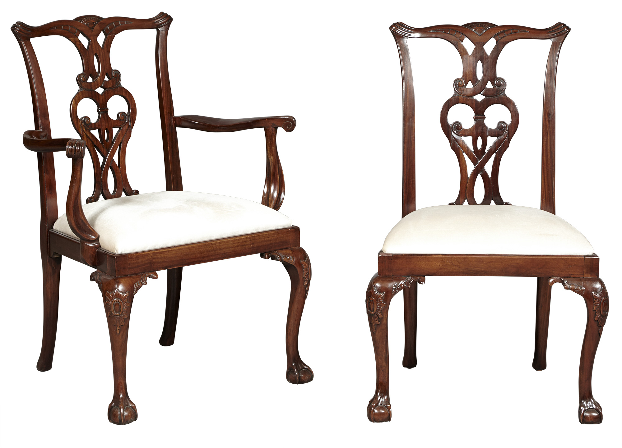 Lot image - Set of Twelve George II Style Mahogany Dining Chairs