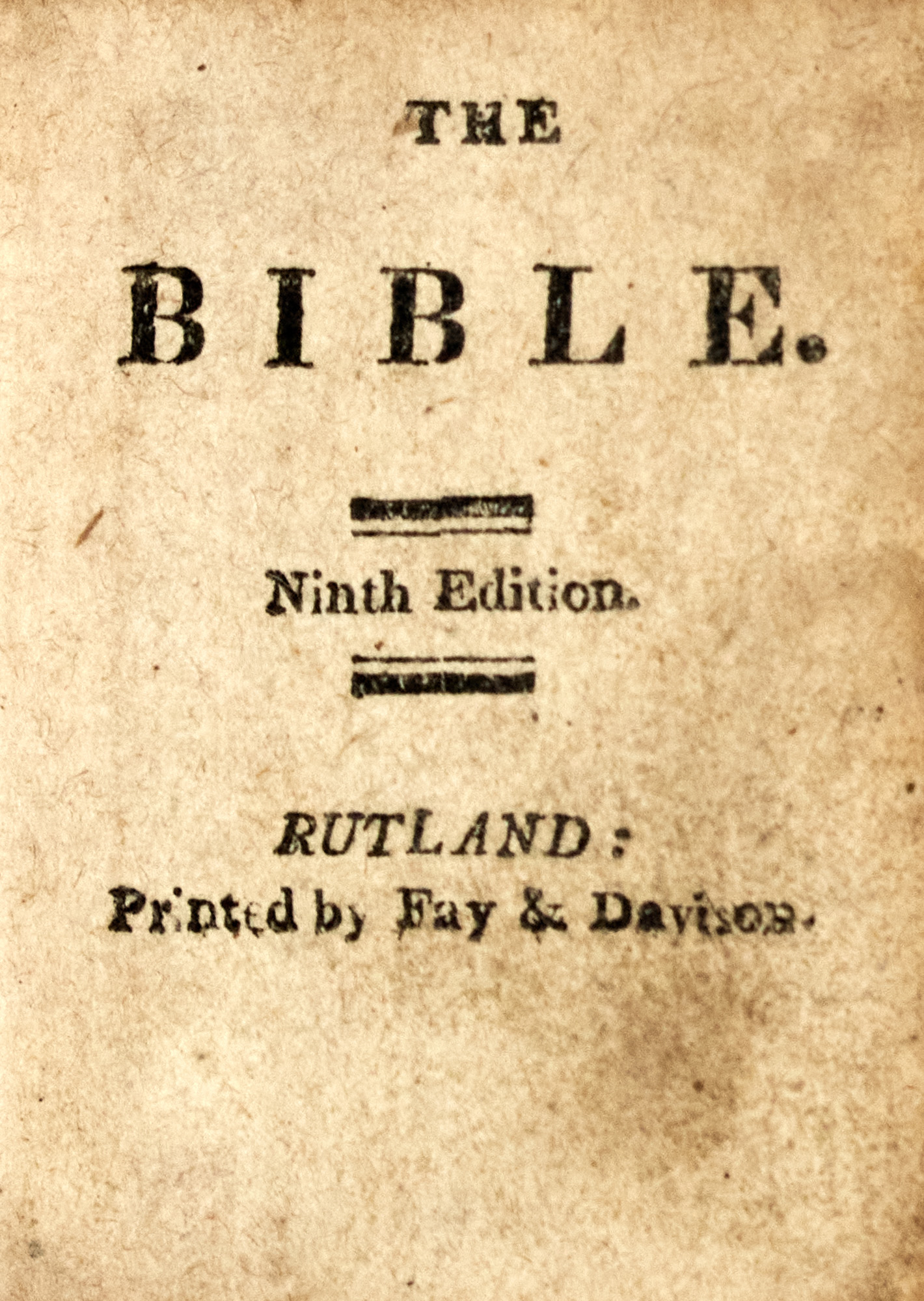 Lot image - [AMERICAN BIBLE - MINIATURE]  The Bible.