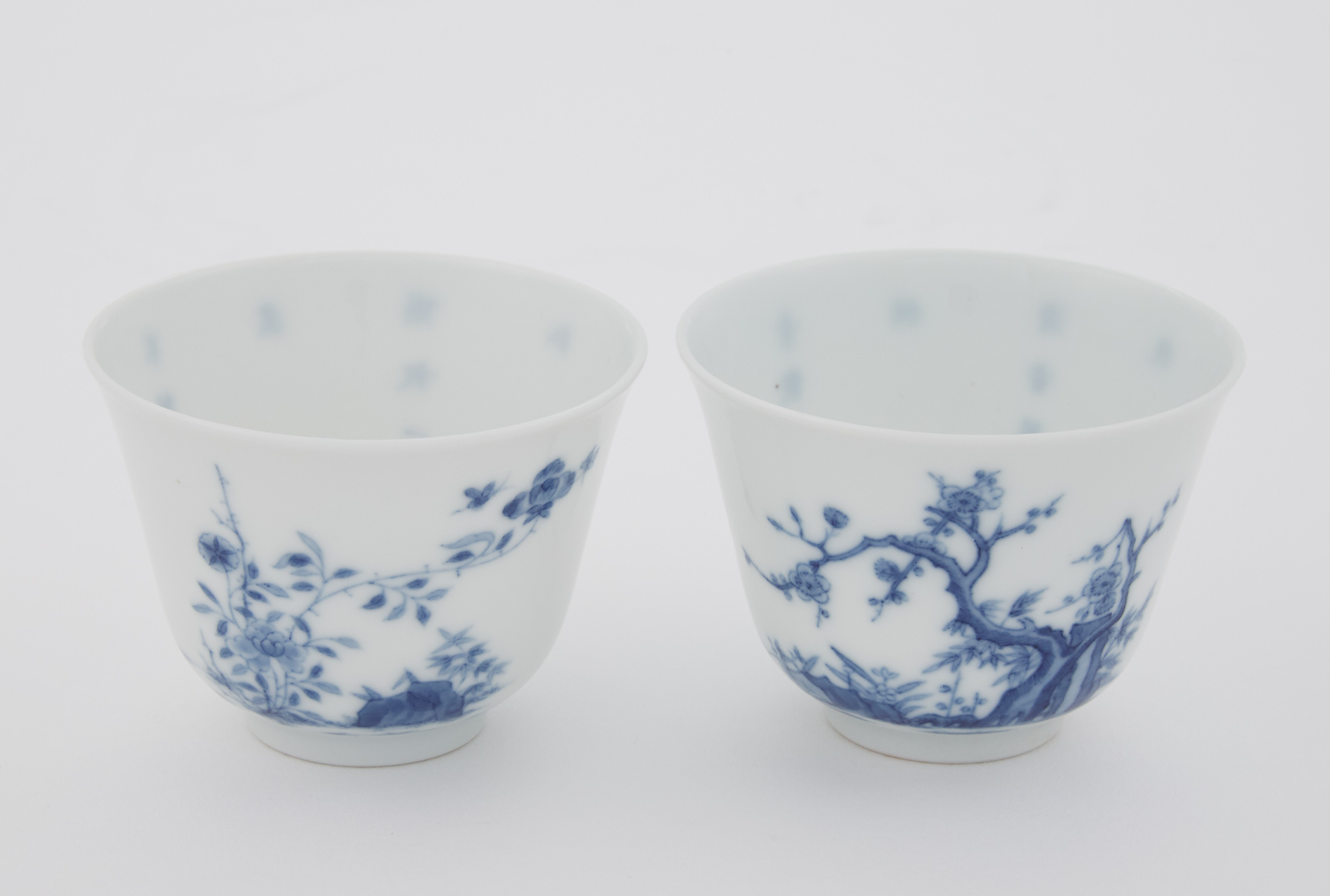 Lot image - Two Similar Chinese Blue and White Porcelain Cups