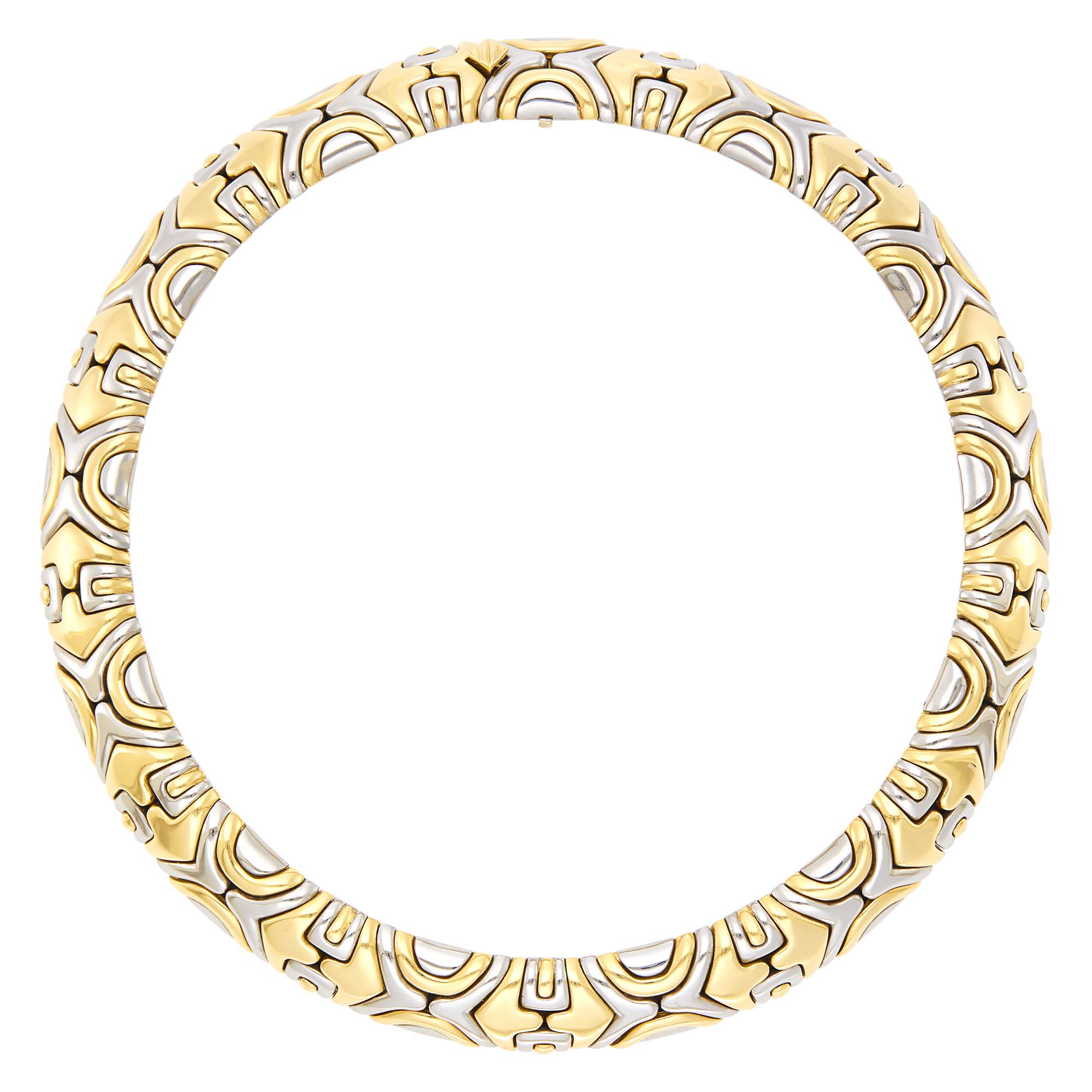 Lot image - Bulgari Gold and Stainless Steel Alveare Necklace