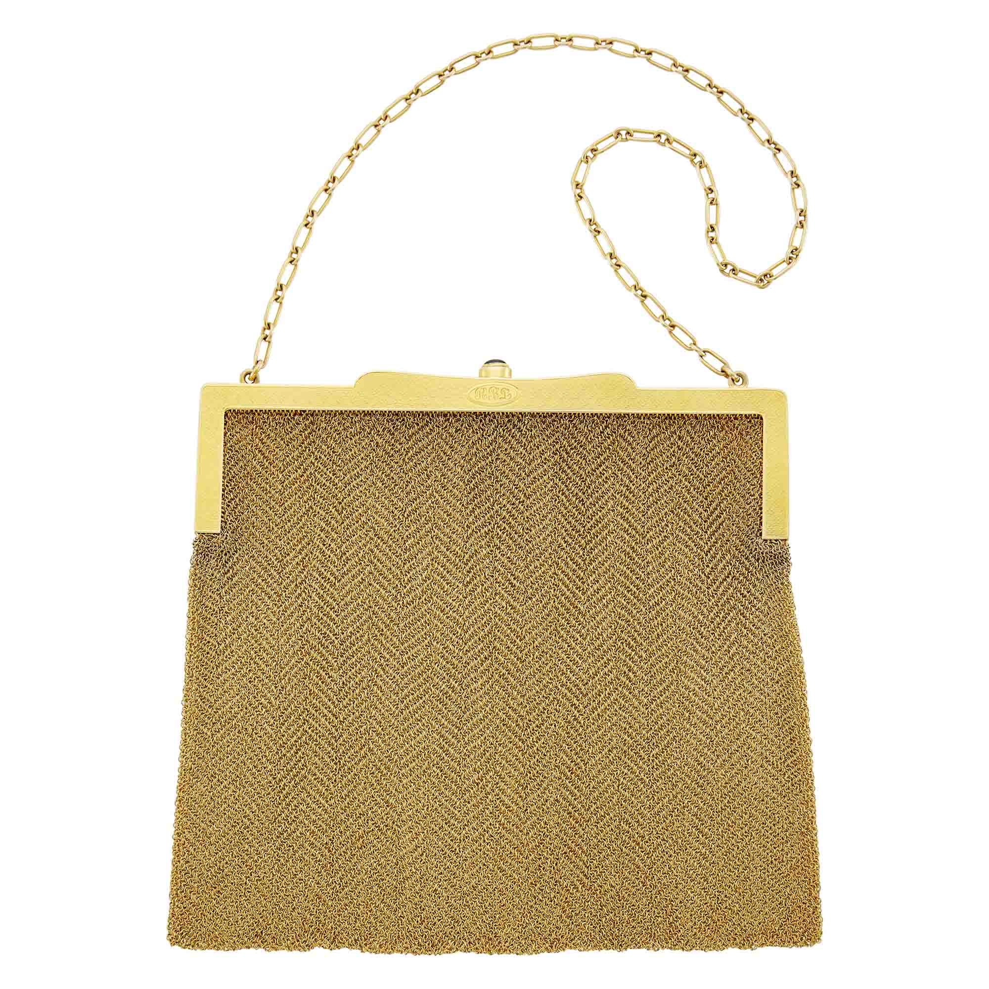 Lot image - Gold Mesh Purse with Carrying Chain