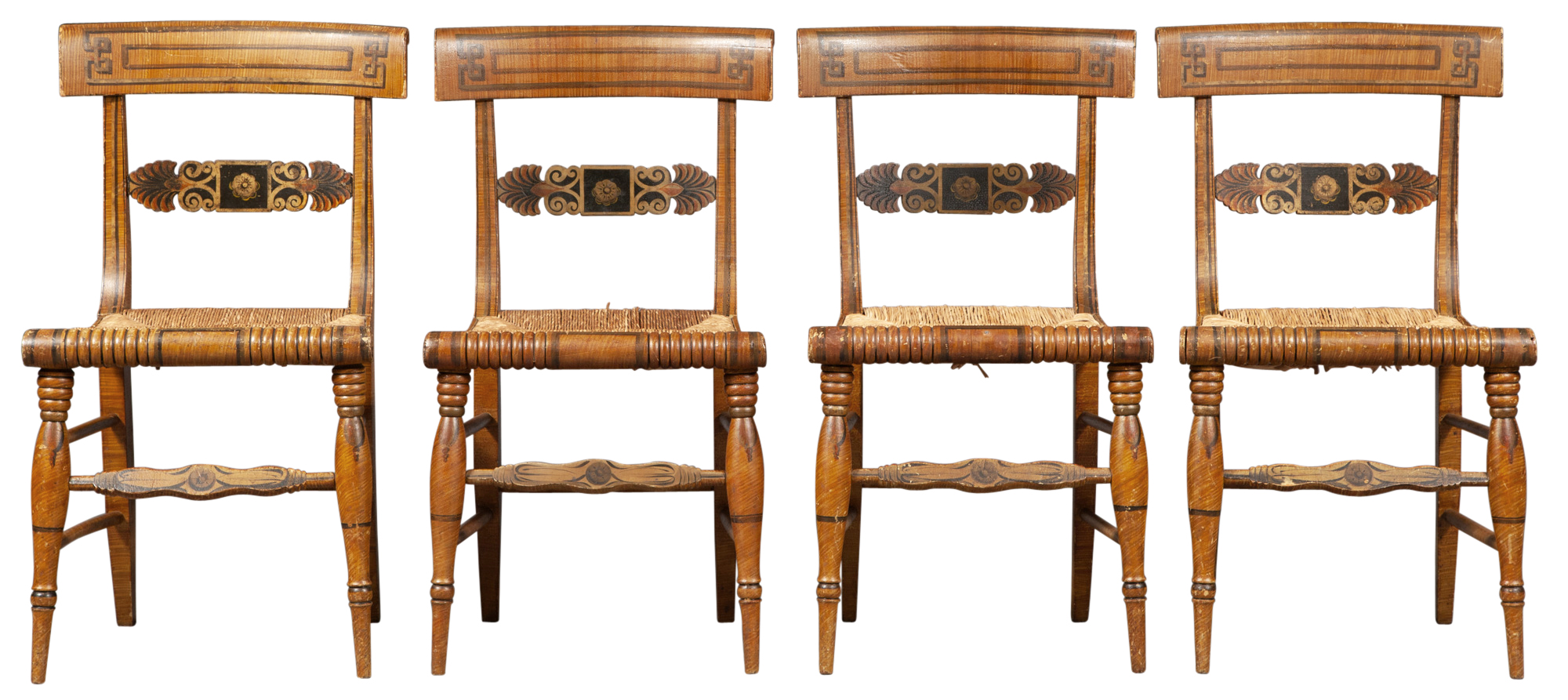 Lot image - Set of Four Classical Painted Fancy Chairs
