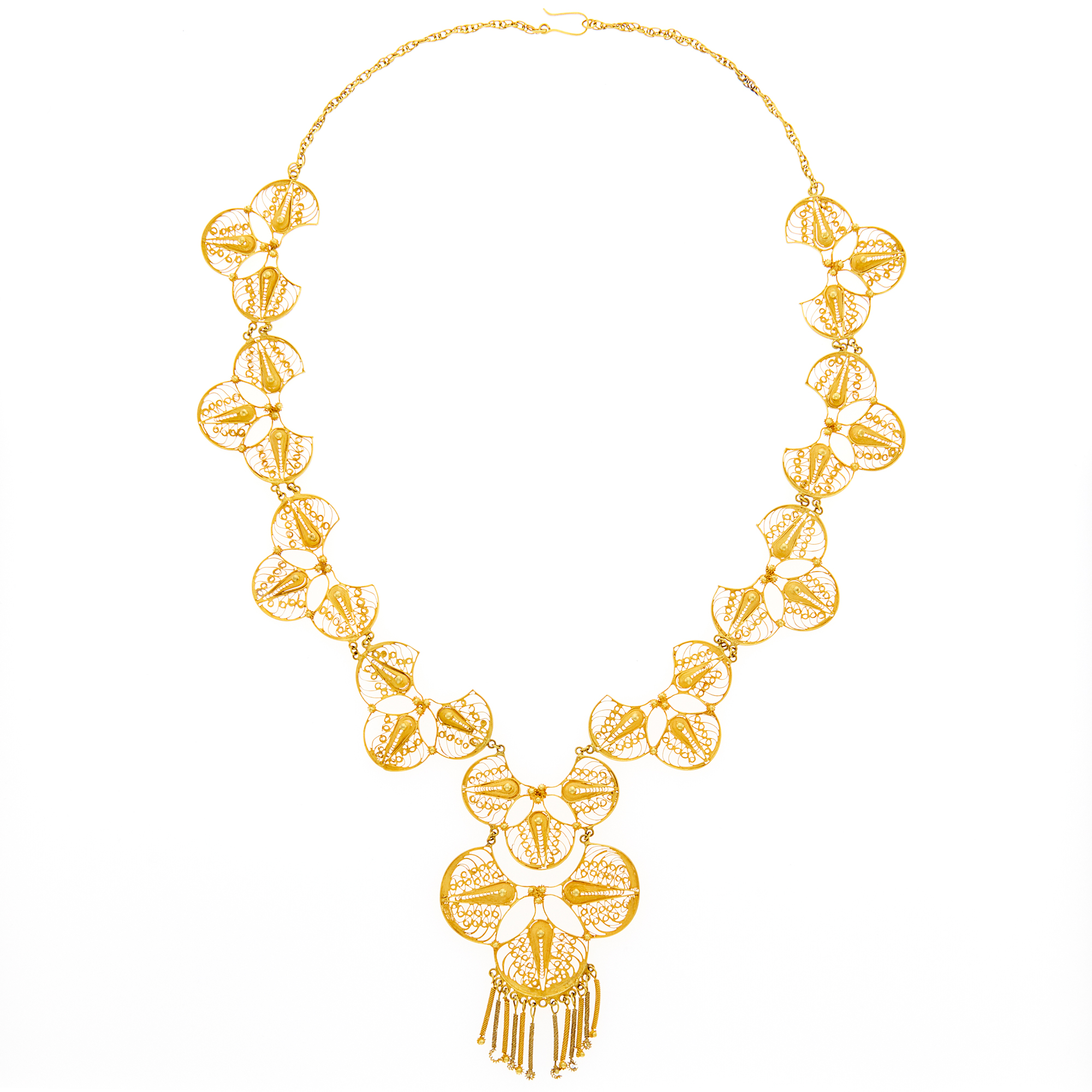 Lot image - Two-Color Gold Fringe Necklace