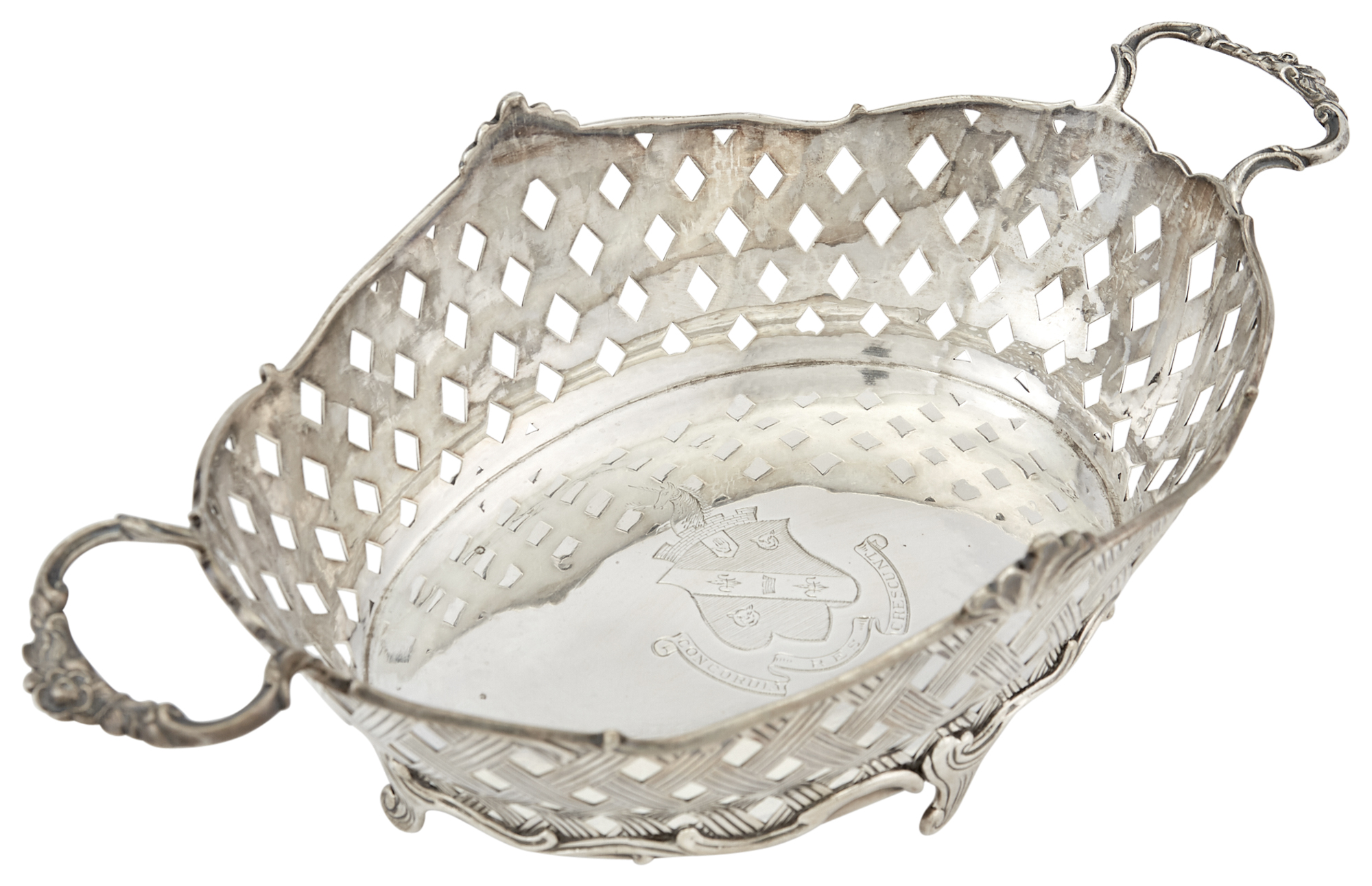 Lot image - English Sterling Silver Dutch Style Basket