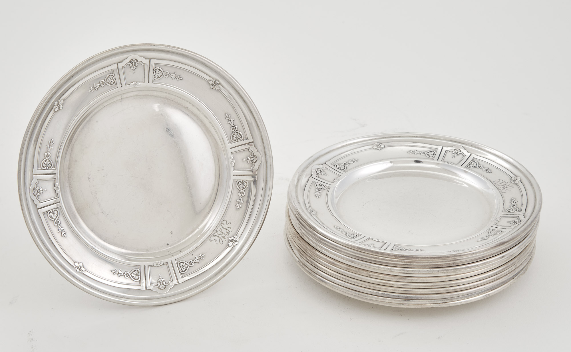 Lot image - Set of Twelve Gorham Sterling Silver Butter Plates